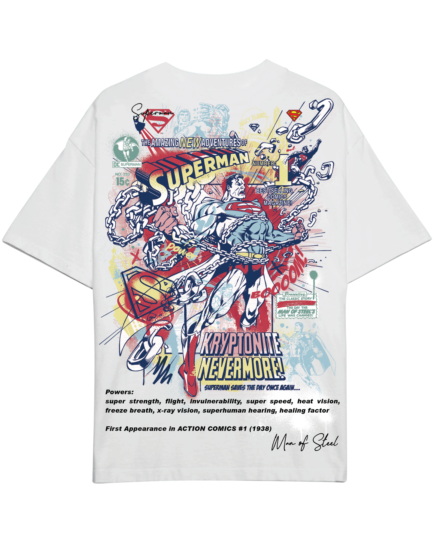 Turbo Superman CC-1285 Over-sized T-shirt (White/Red)