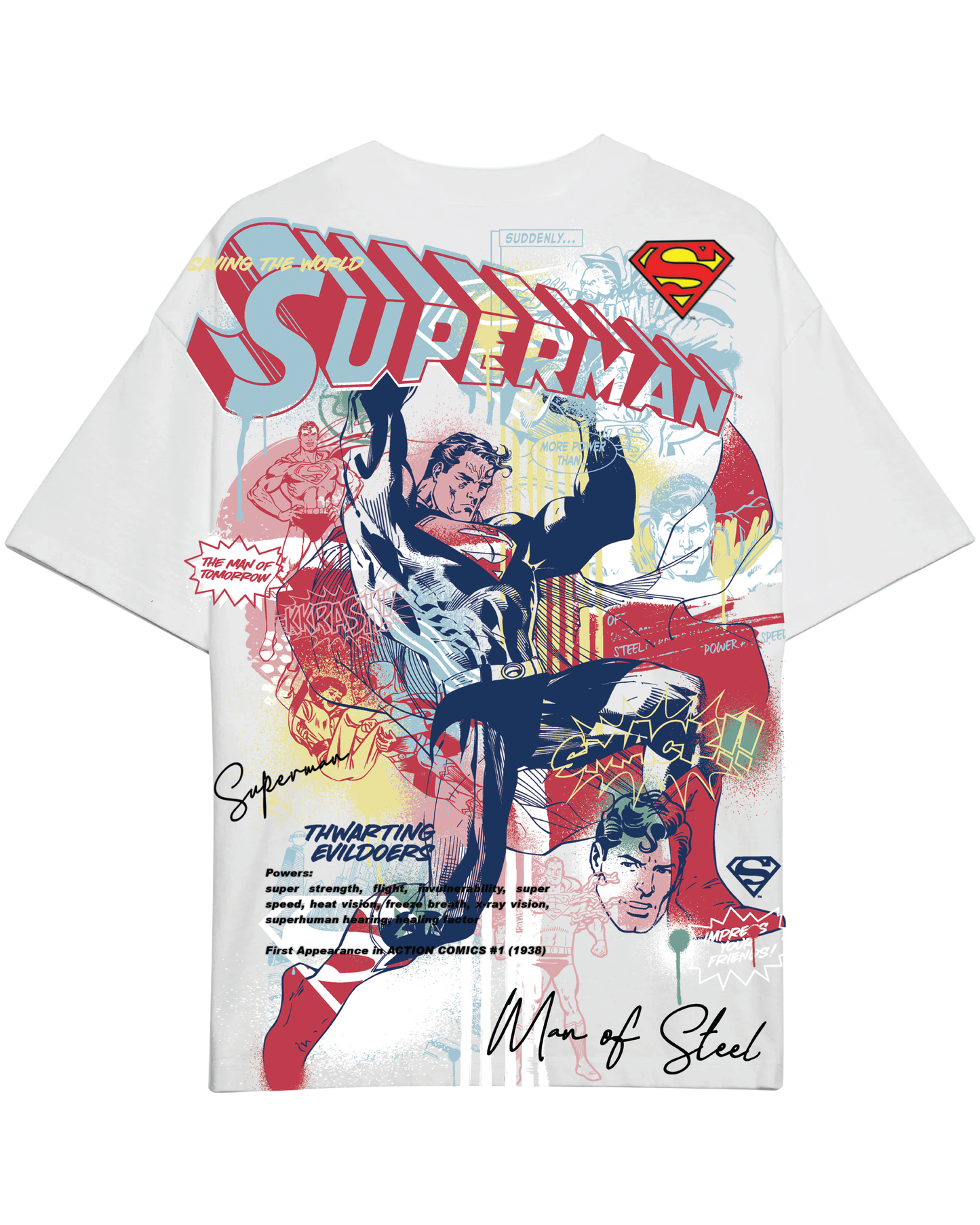 Turbo Superman CC-1287 Over-sized T-shirt (White)