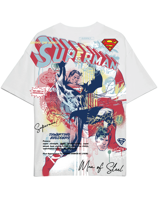 Turbo Superman CC-1287 Over-sized T-shirt (White)