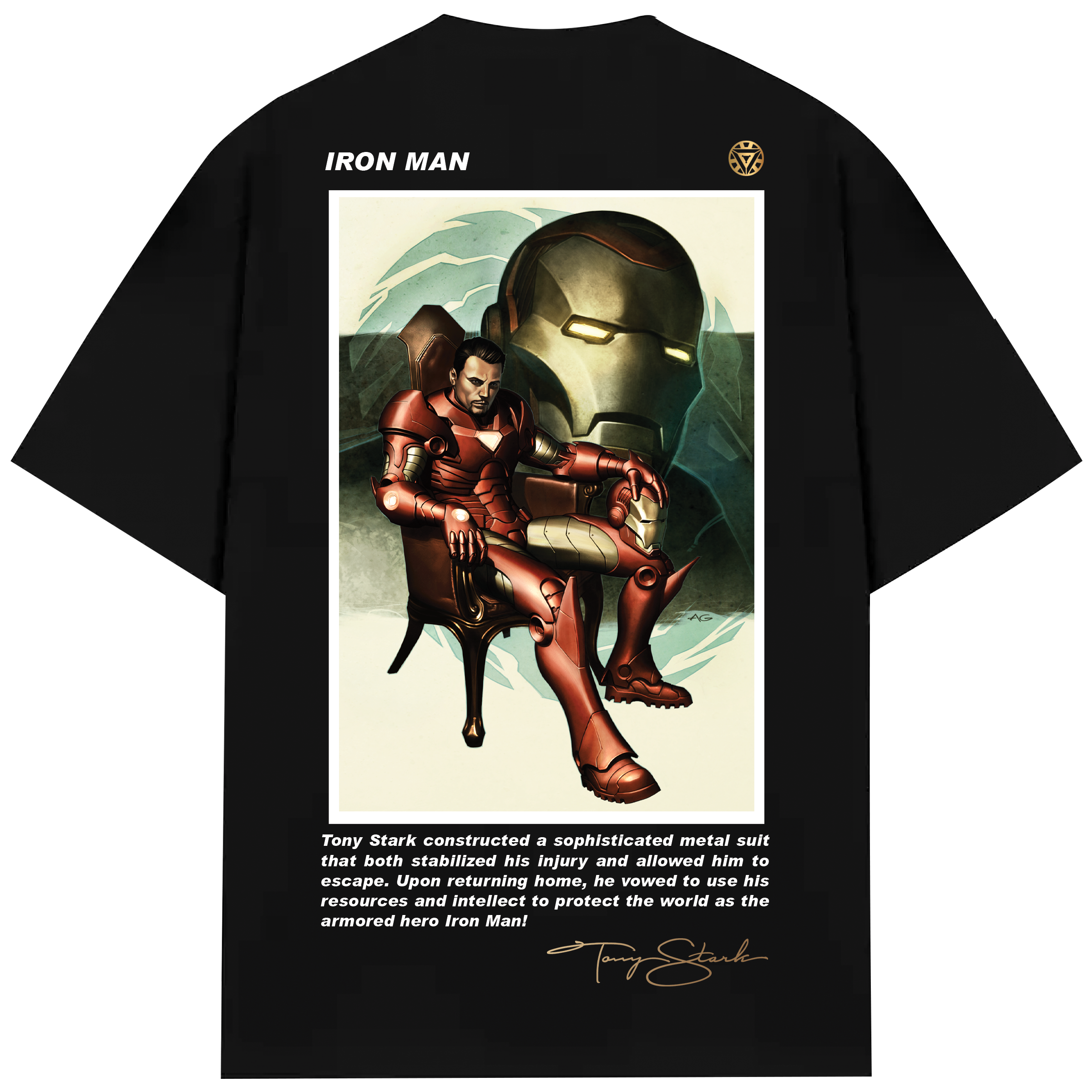 Turbo Iron Man CC-1264 T-shirt bersaiz besar (Merah/Hijau)