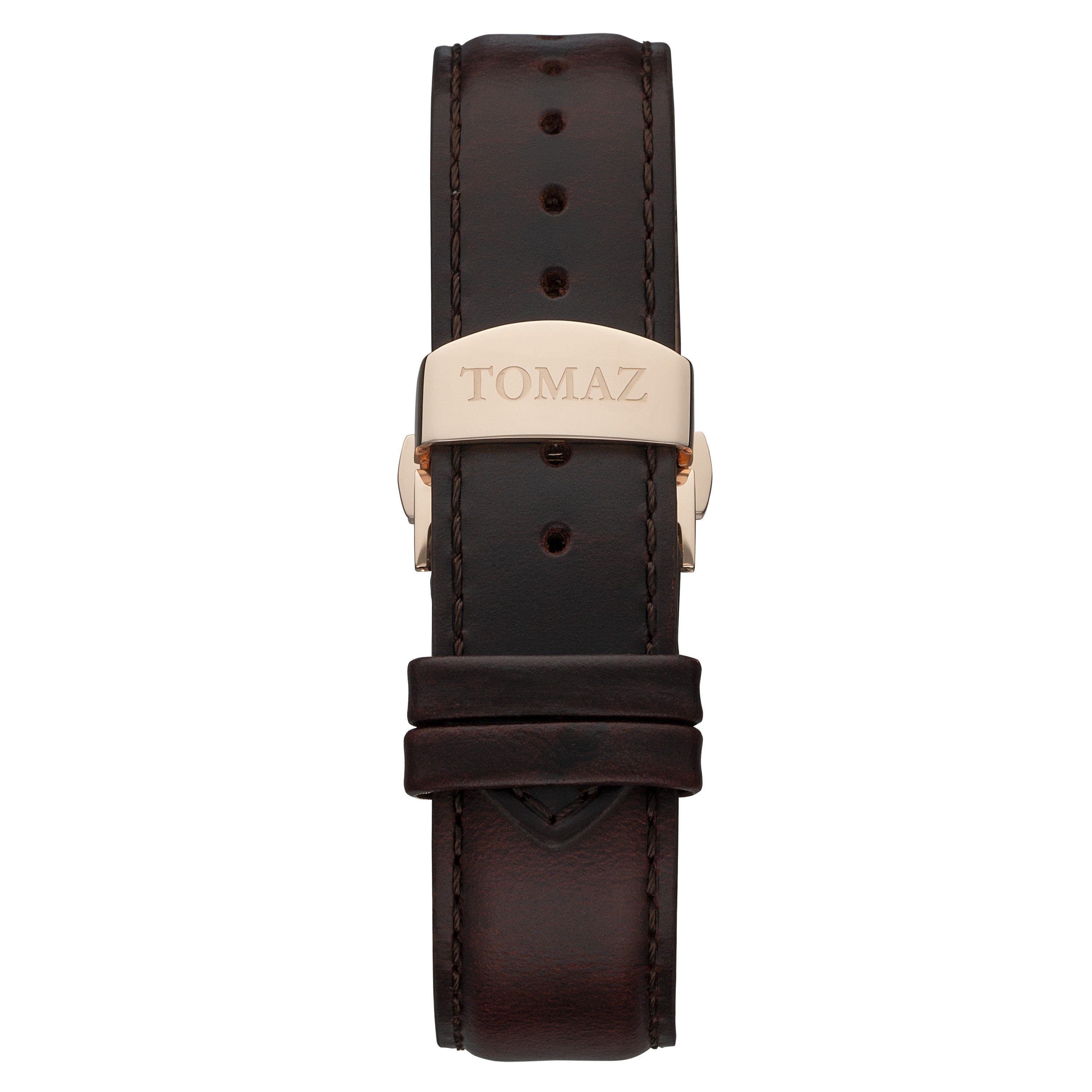 Tomaz Ladies Watch TQ003L-D4 (Rosegold/White) Coffee Leather Strap