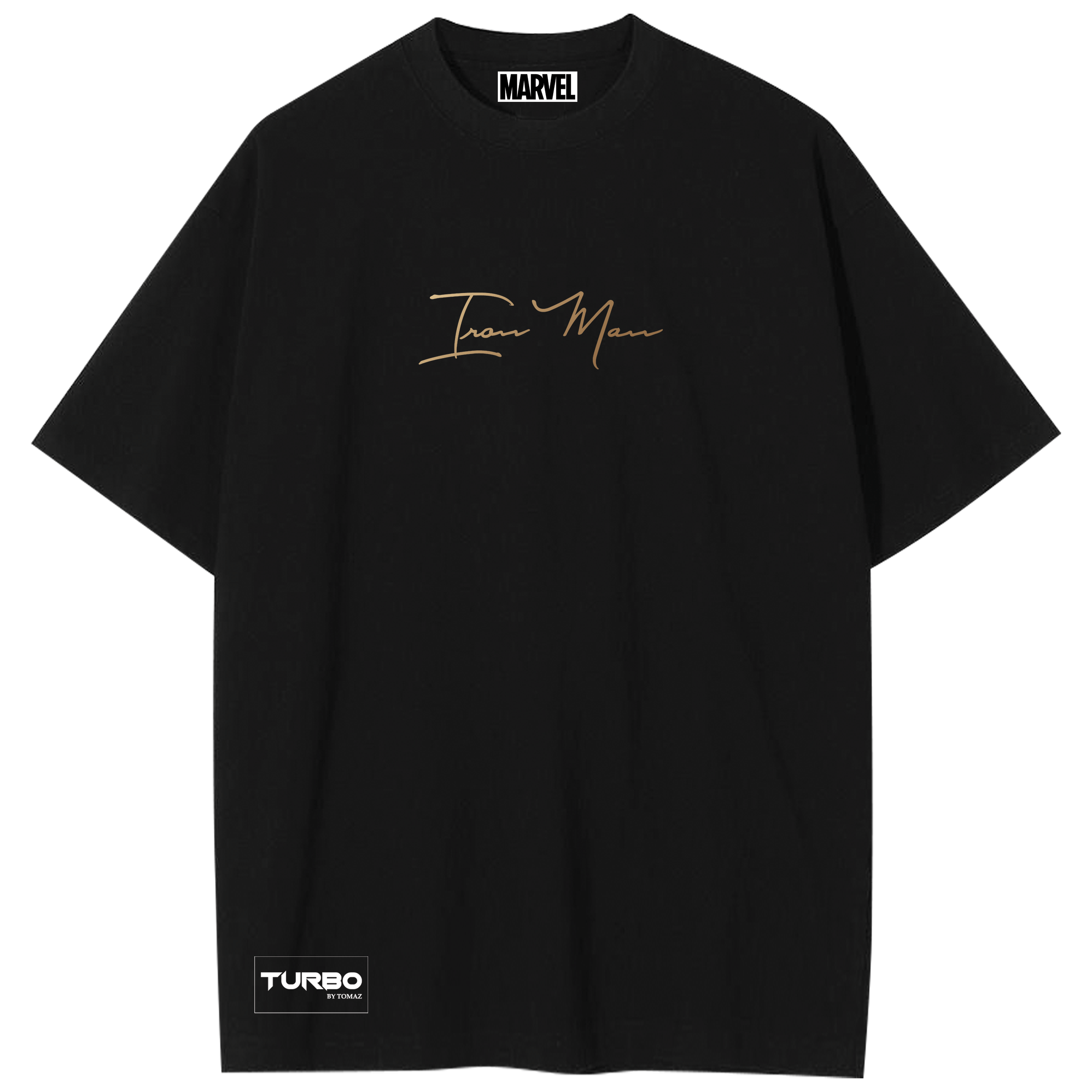 Turbo Iron Man CC-1263 T-shirt bersaiz besar (Hitam/Biru)