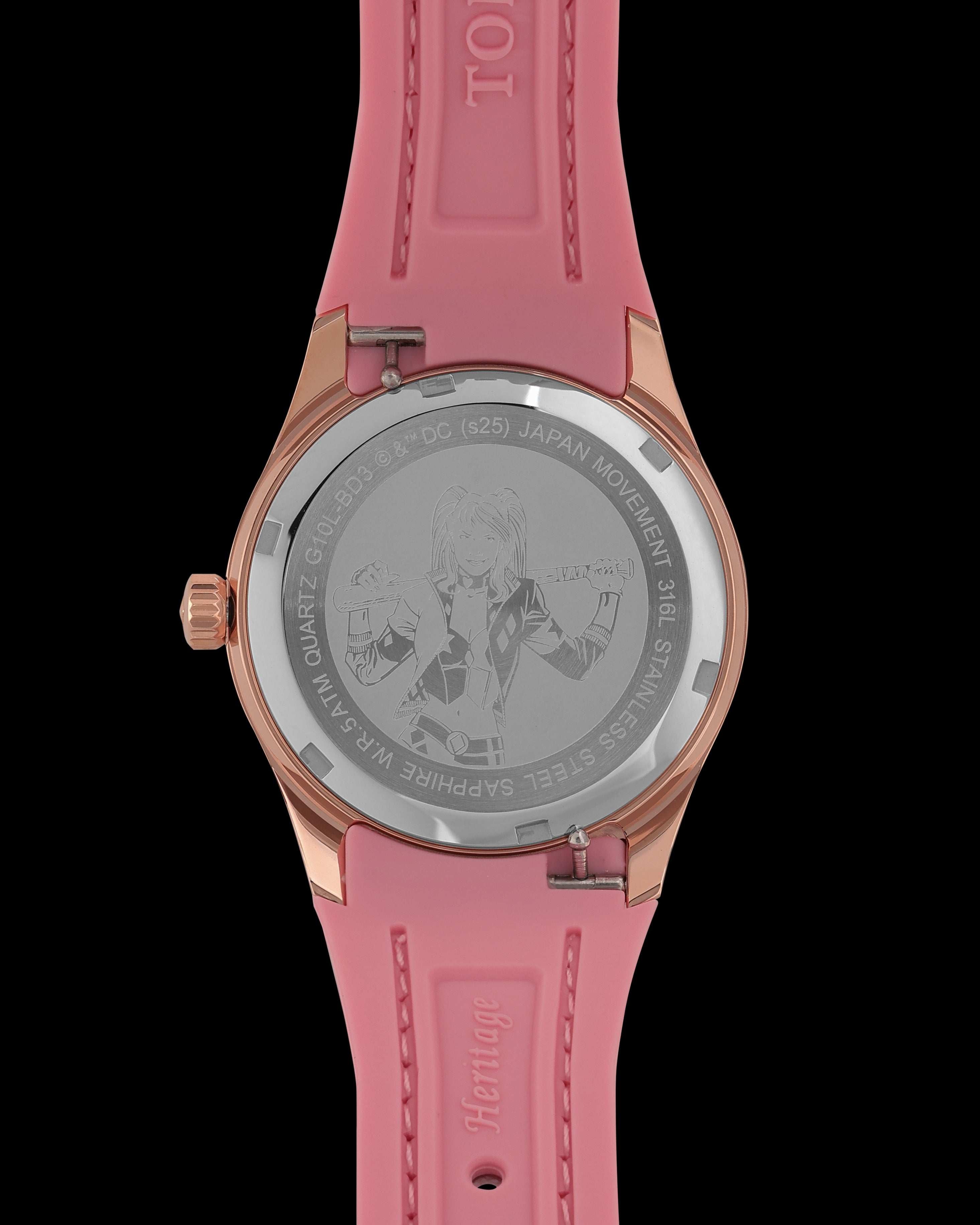 DC Harley Quinn G10L-BD3 (Rosegold/Pink) with Pink Rubber Leather Strap