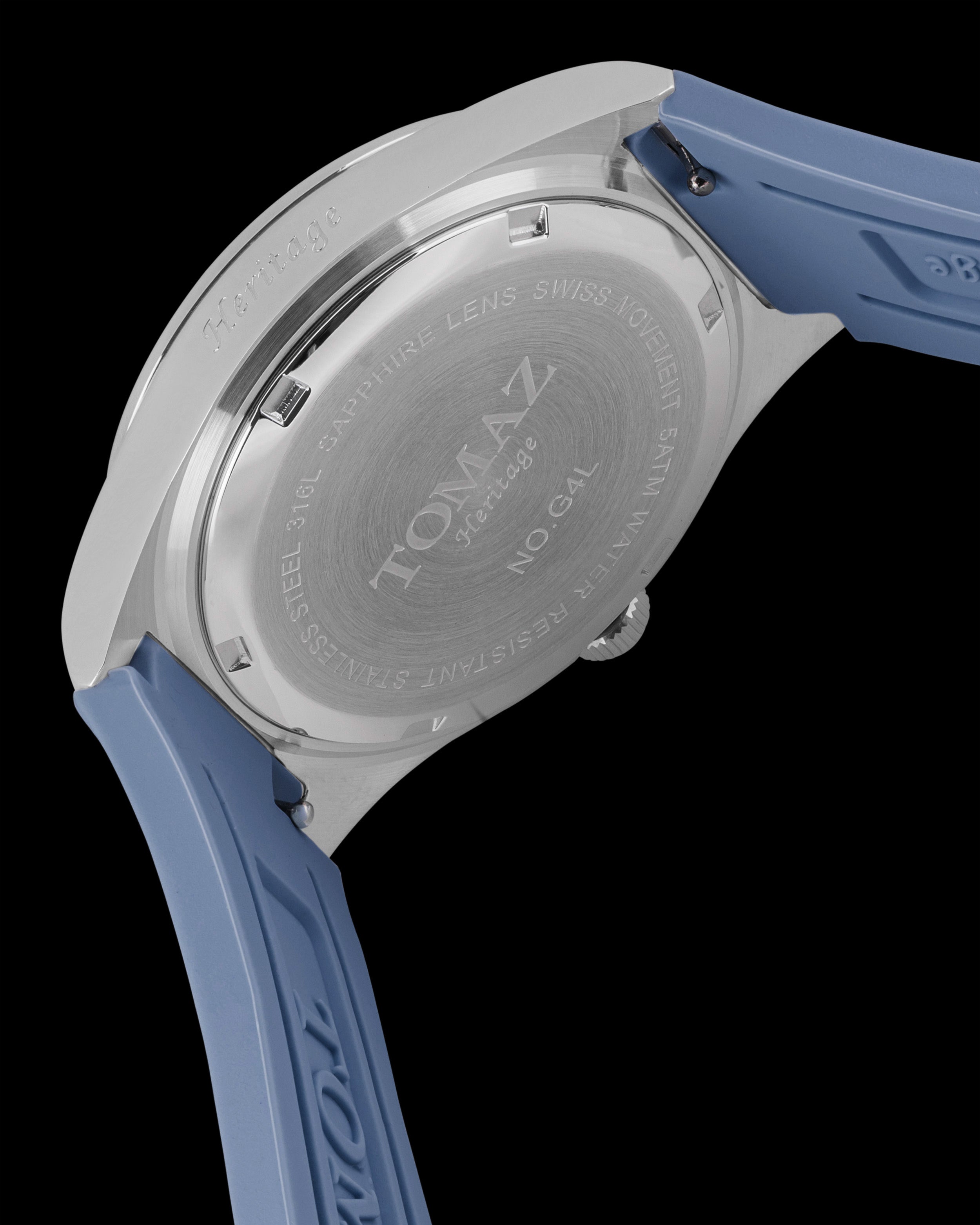 Jam Tangan Wanita Tomaz G4L-D13 (Perak/Biru) dengan Tali Kulit Getah Biru