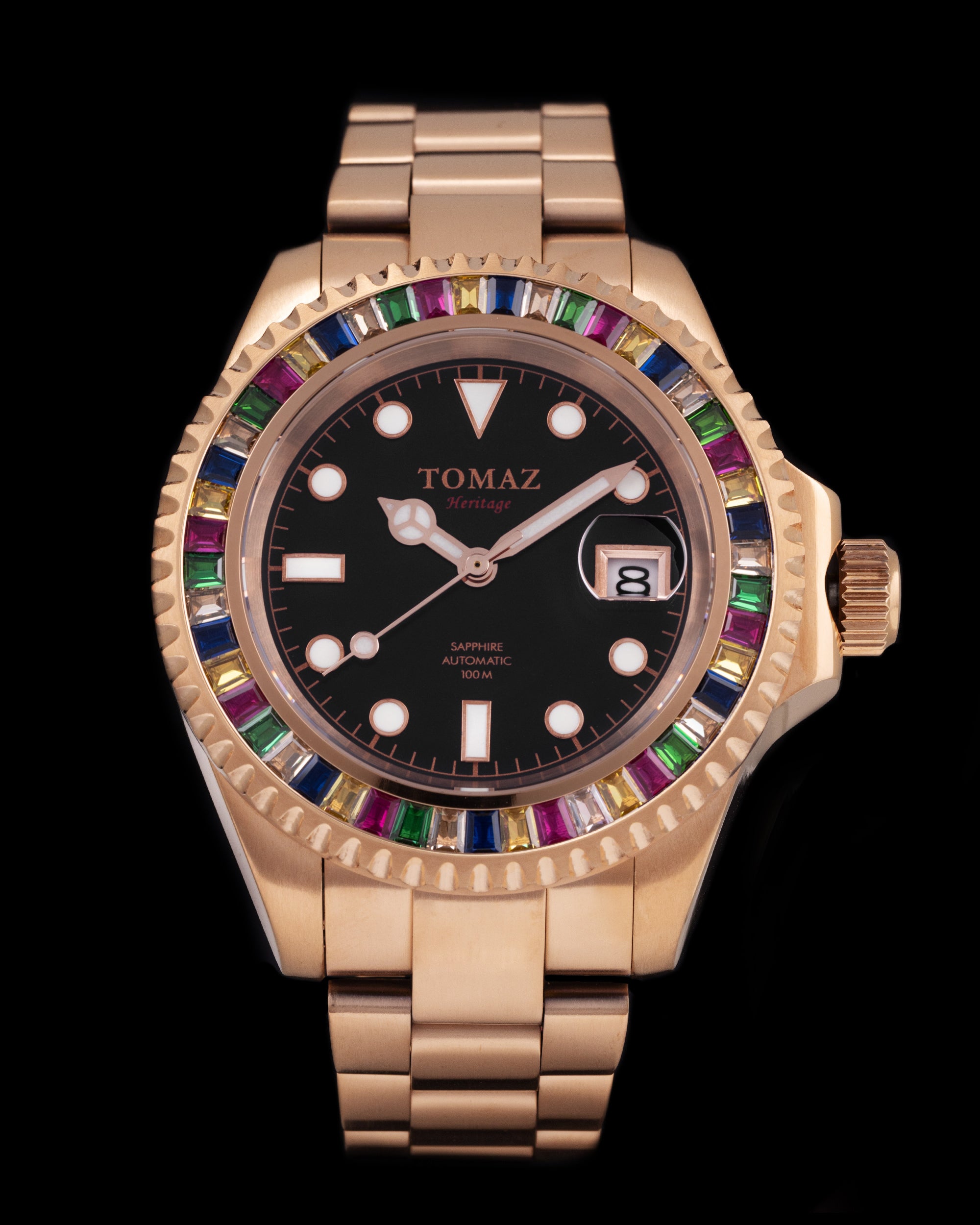 Tomaz Men's Watch GR01BS-D16 (Rosegold) with Candy Swarovski (Rosegold Stainless Steel)