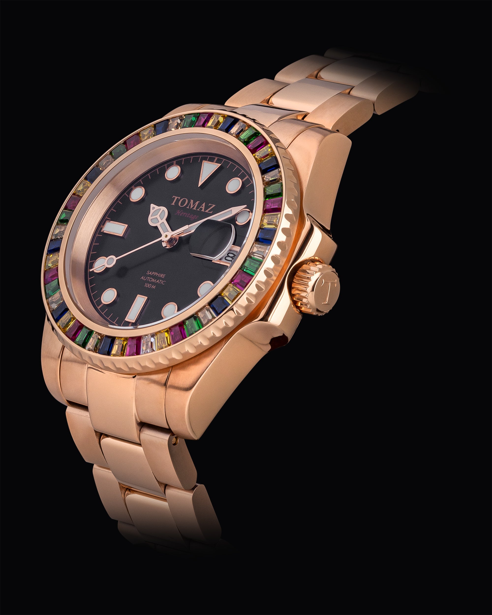 Tomaz Men's Watch GR01BS-D16 (Rosegold) with Candy Swarovski (Rosegold Stainless Steel)