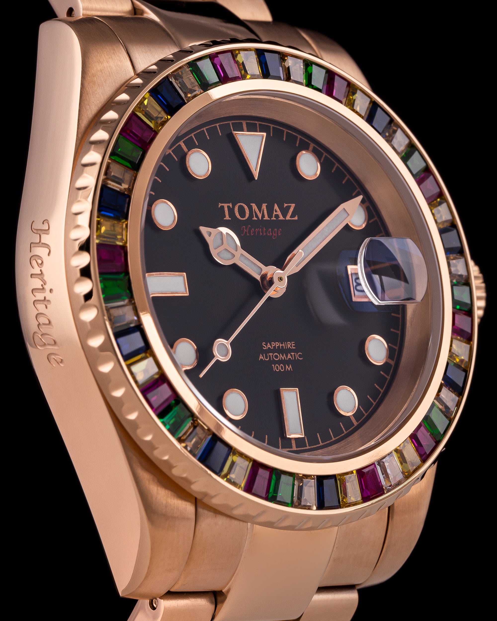 Tomaz Men's Watch GR01BS-D16 (Rosegold) with Candy Swarovski (Rosegold Stainless Steel)