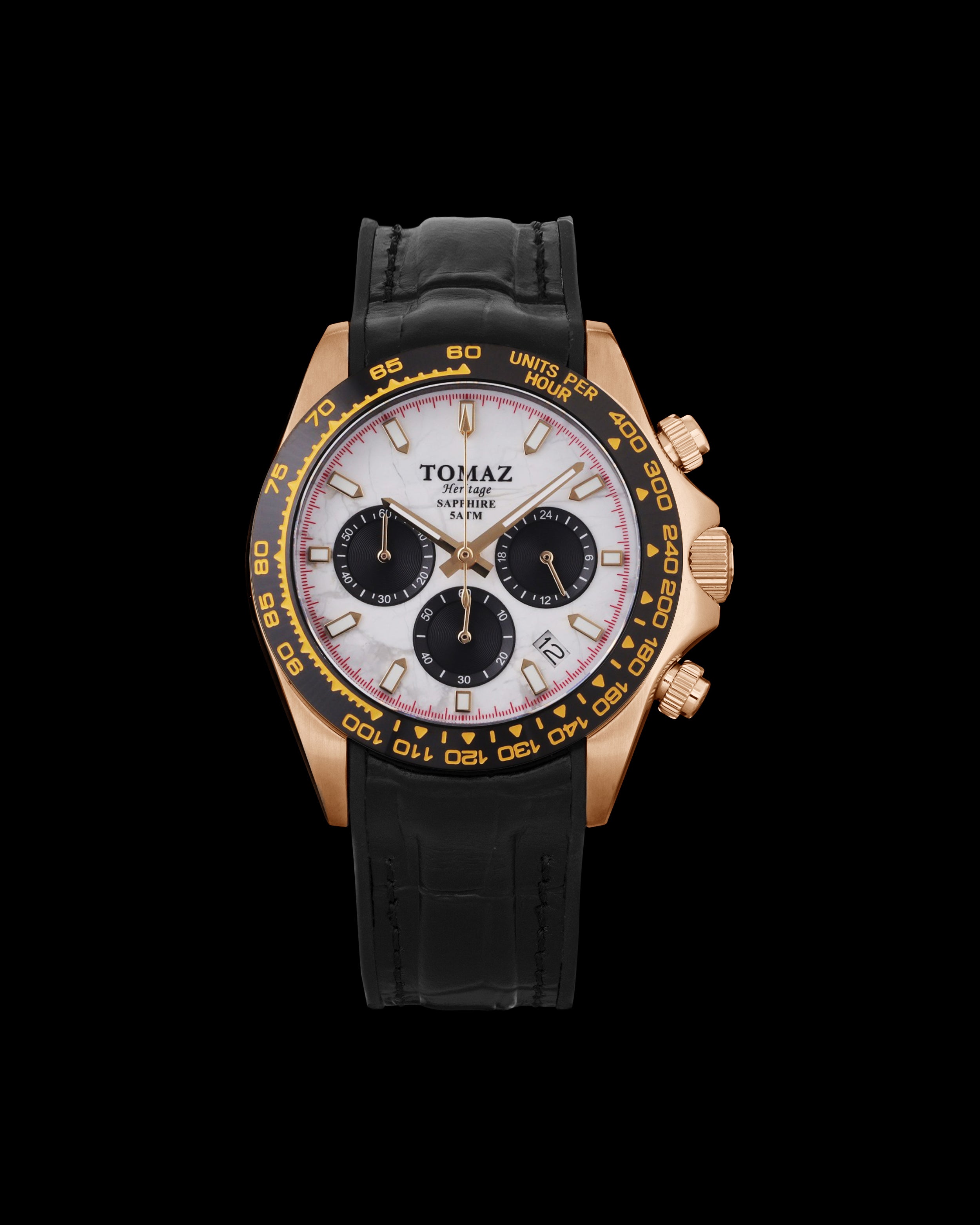 Jam Tangan Tomaz Lelaki GR02-AD18 (Emas/Hitam/Putih) Tali Kulit