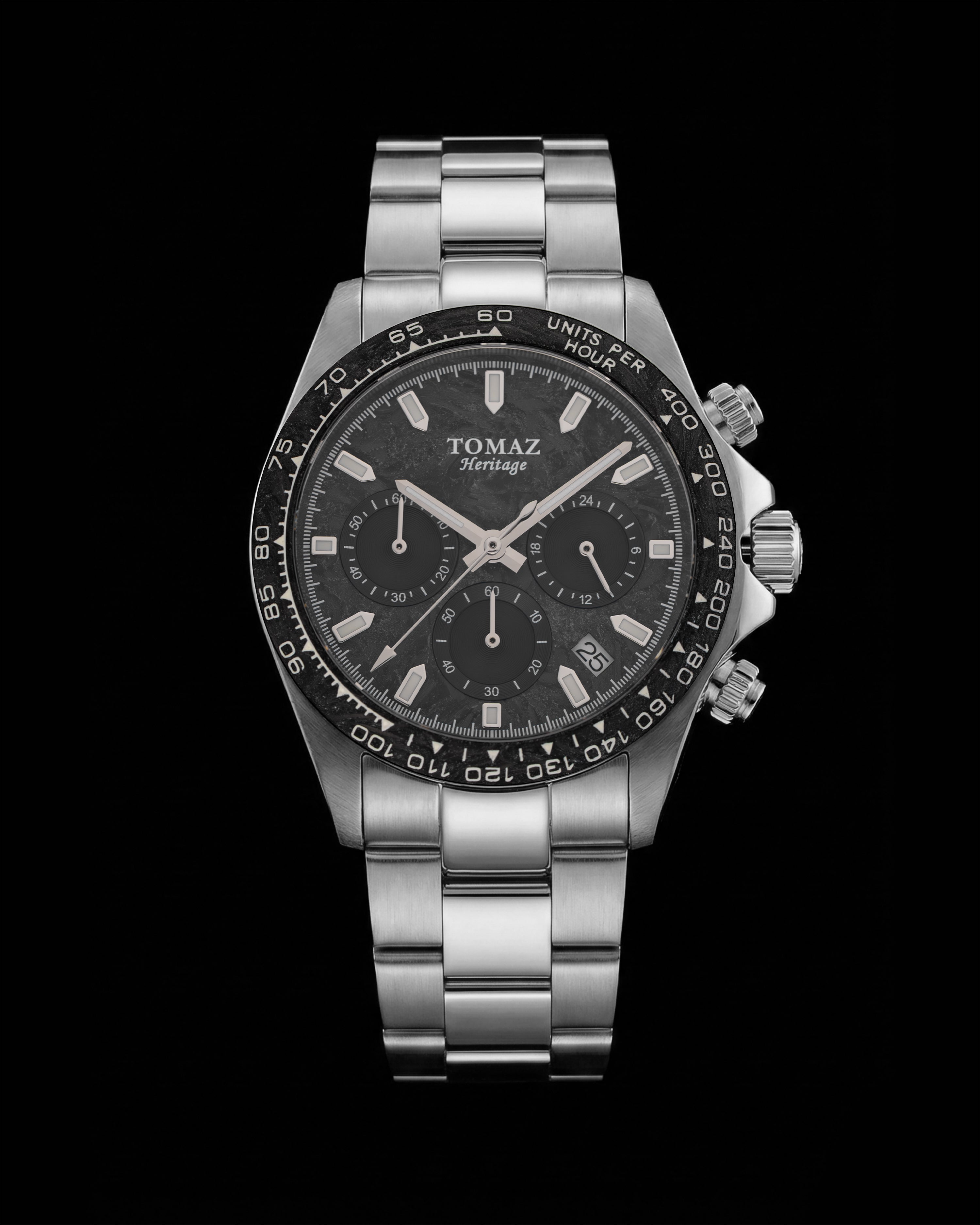 Tomaz Heritage Chronograph GR02-ND1 (Sliver/Gray) with Stainless Steel Strap