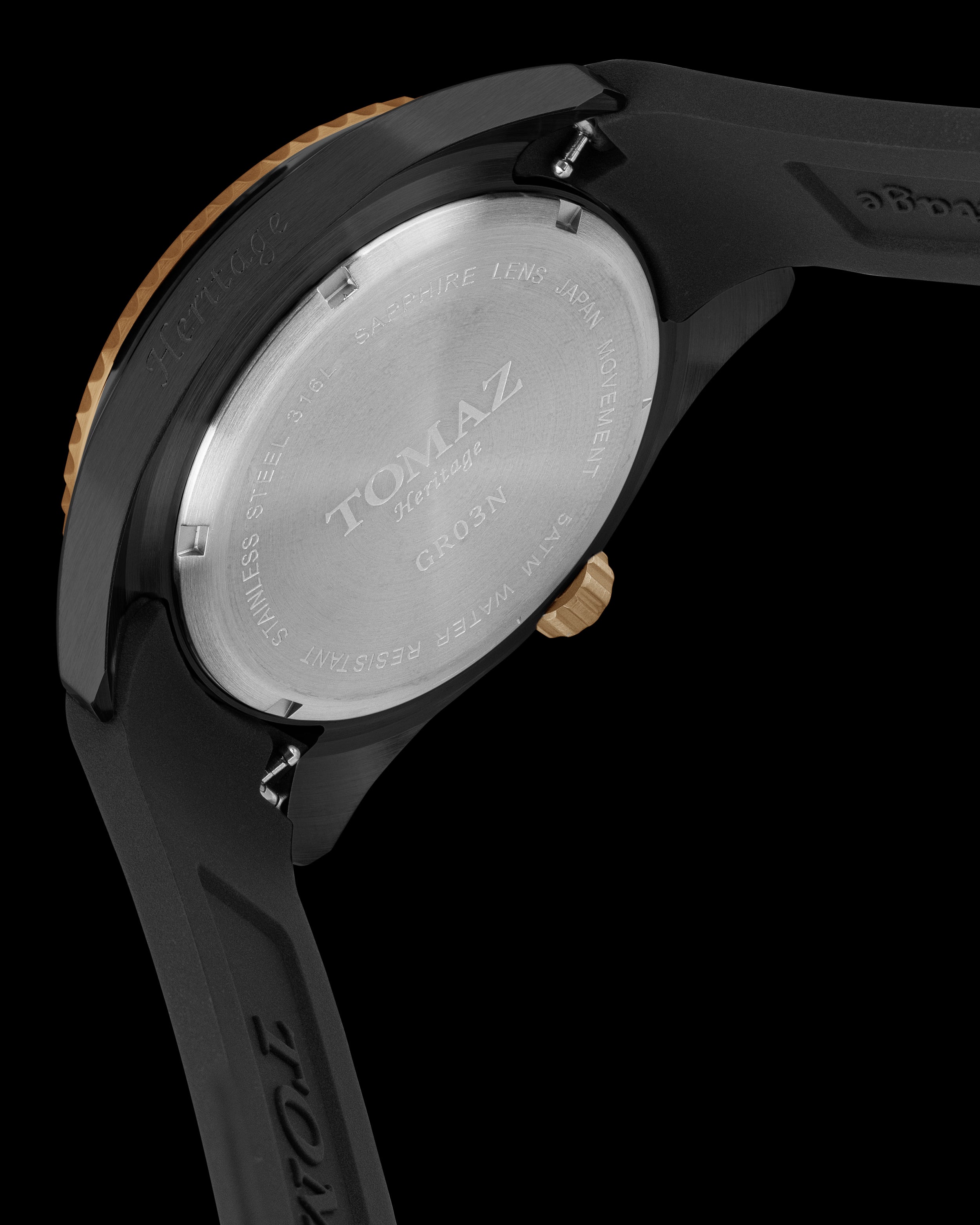 Tomaz Trident GR03N-D12 (Hitam) dengan Tali Getah Hitam