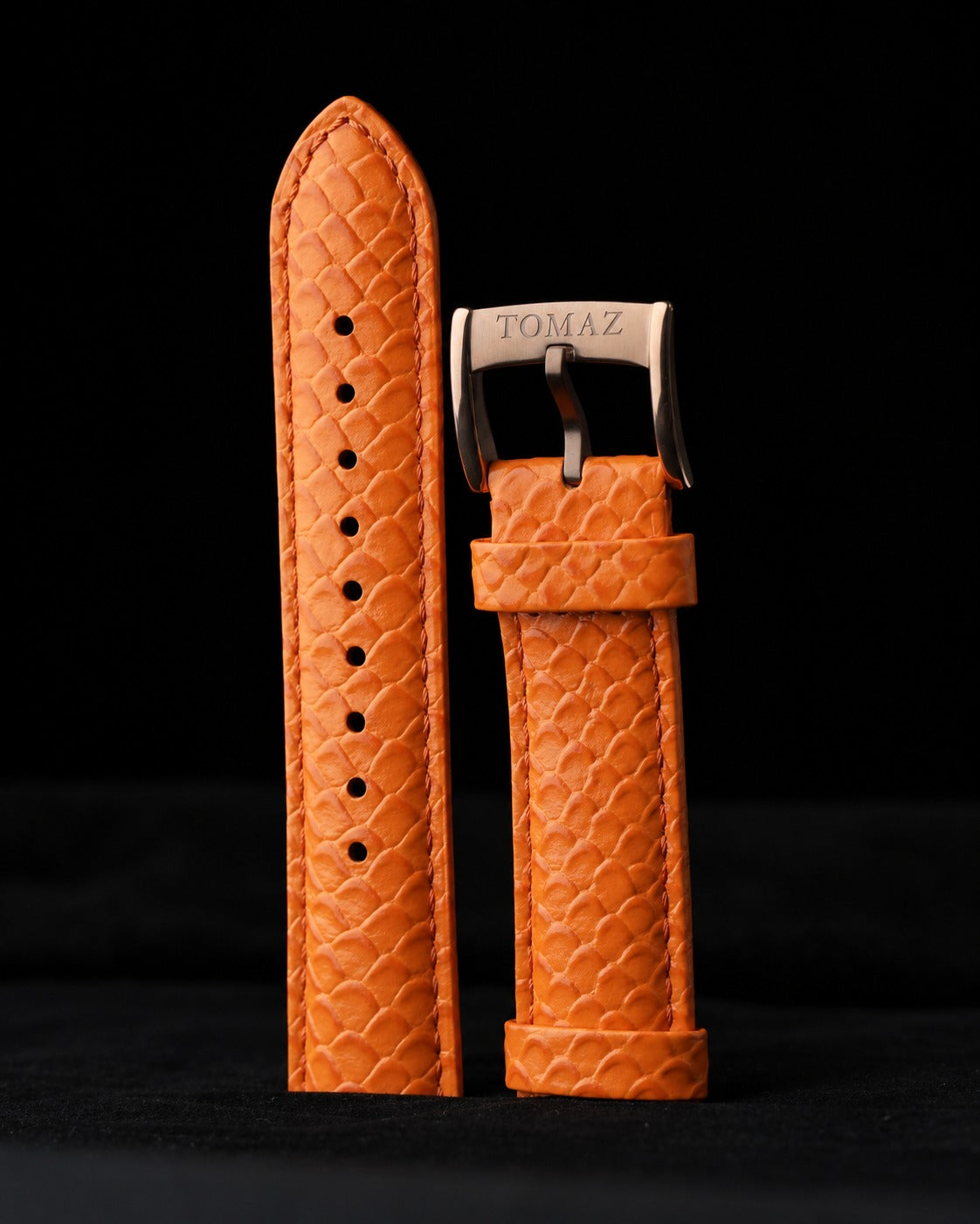 Tomaz TS1-2A Leather Salmon 22mm Watch Strap (Orange)