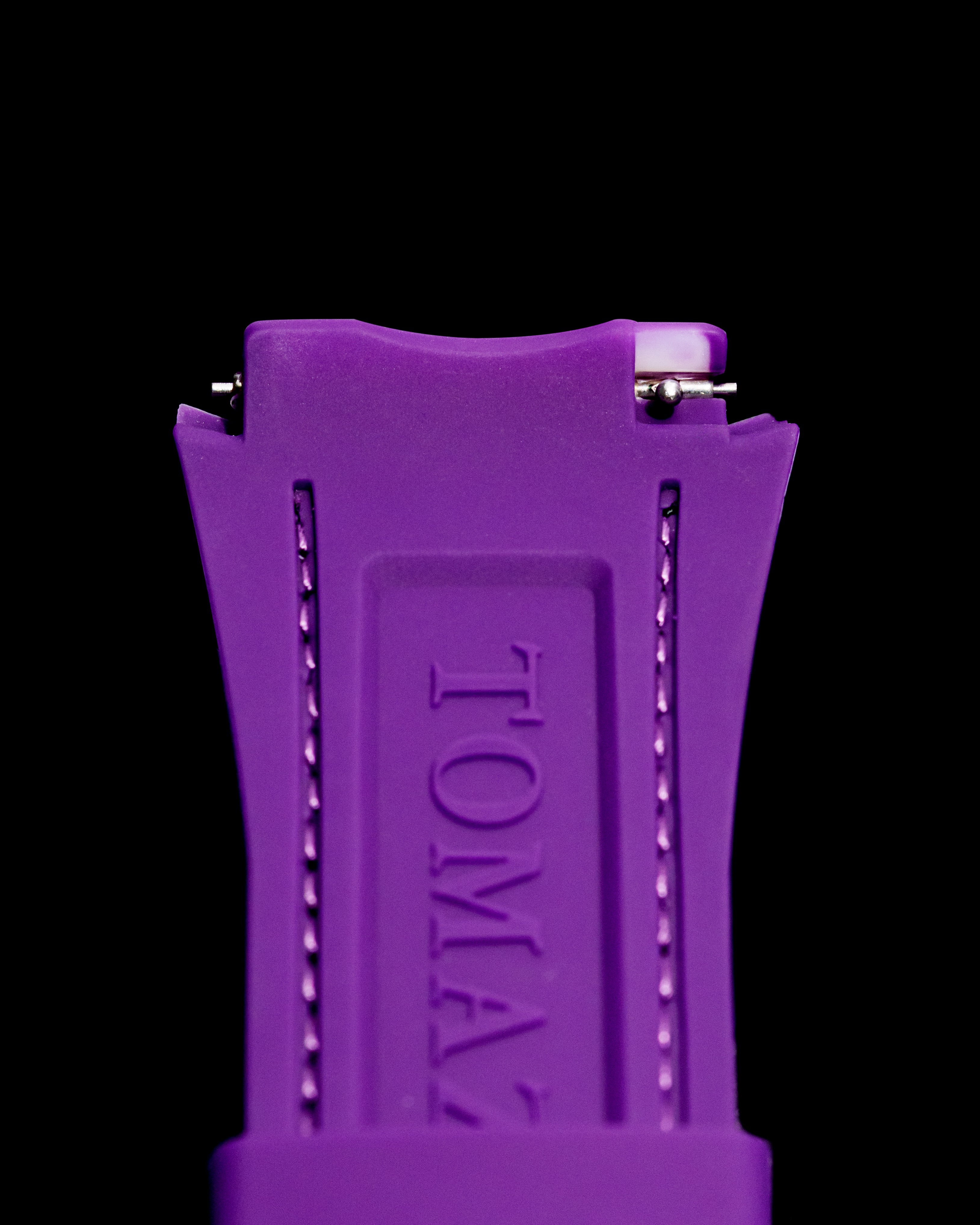 Tomaz STQ21A Men's Silicon Bamboo 26mm Watch Strap (Black/Purple)