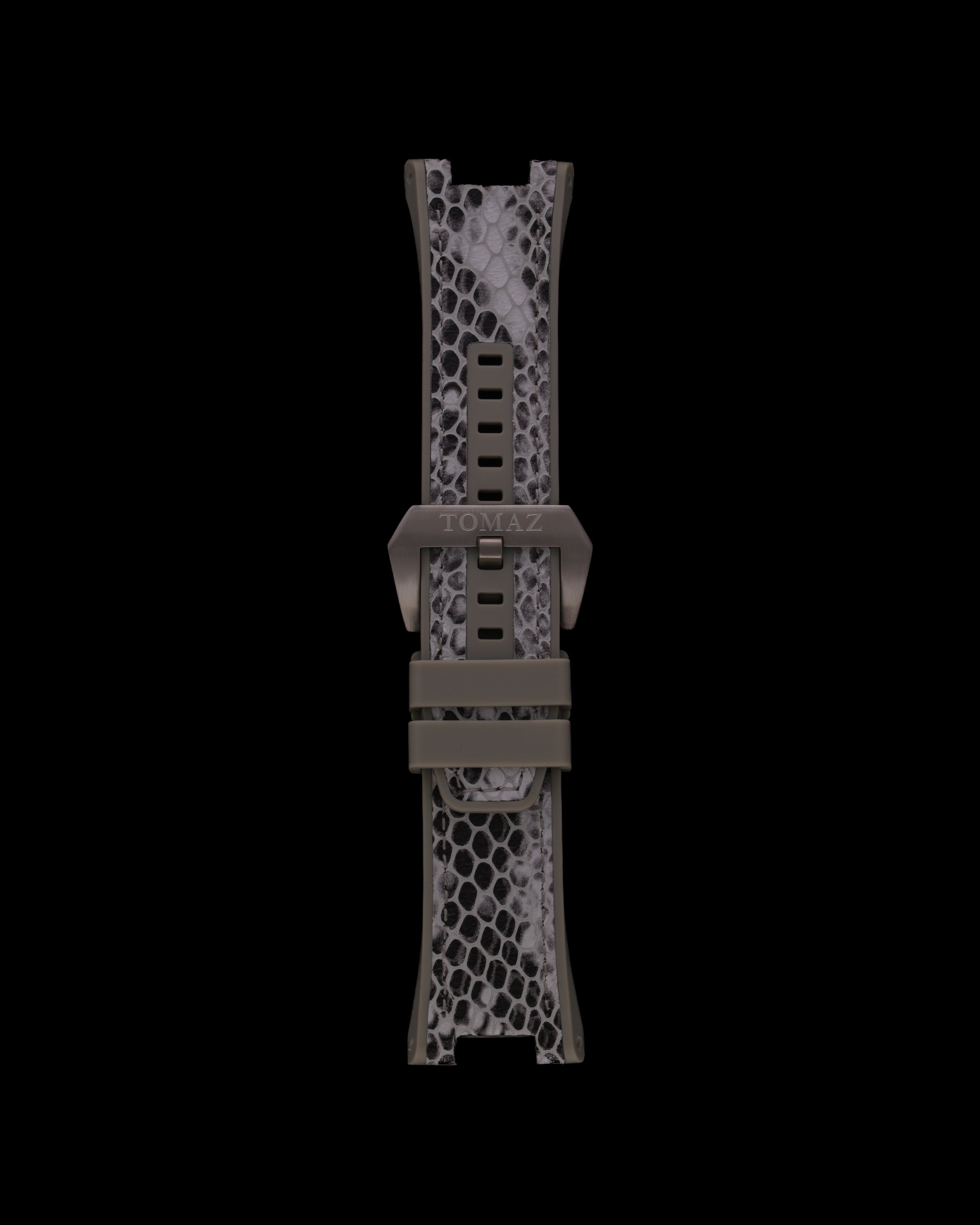 Tomaz STW027-5B 29mm Snake Leather & Silicone Watch Strap – Fits TW027