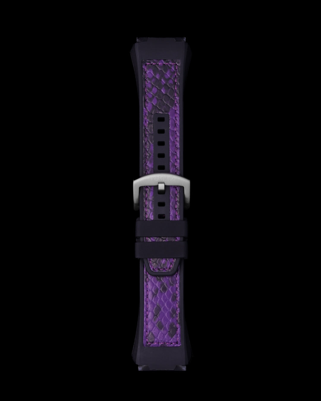 Tomaz STW029-5B 24mm Snake Leather & Silicone Watch Strap – Fits TW029