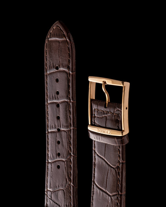 Tomaz STW03A Leather Bamboo 24mm Strap (TW003) (Coffee)
