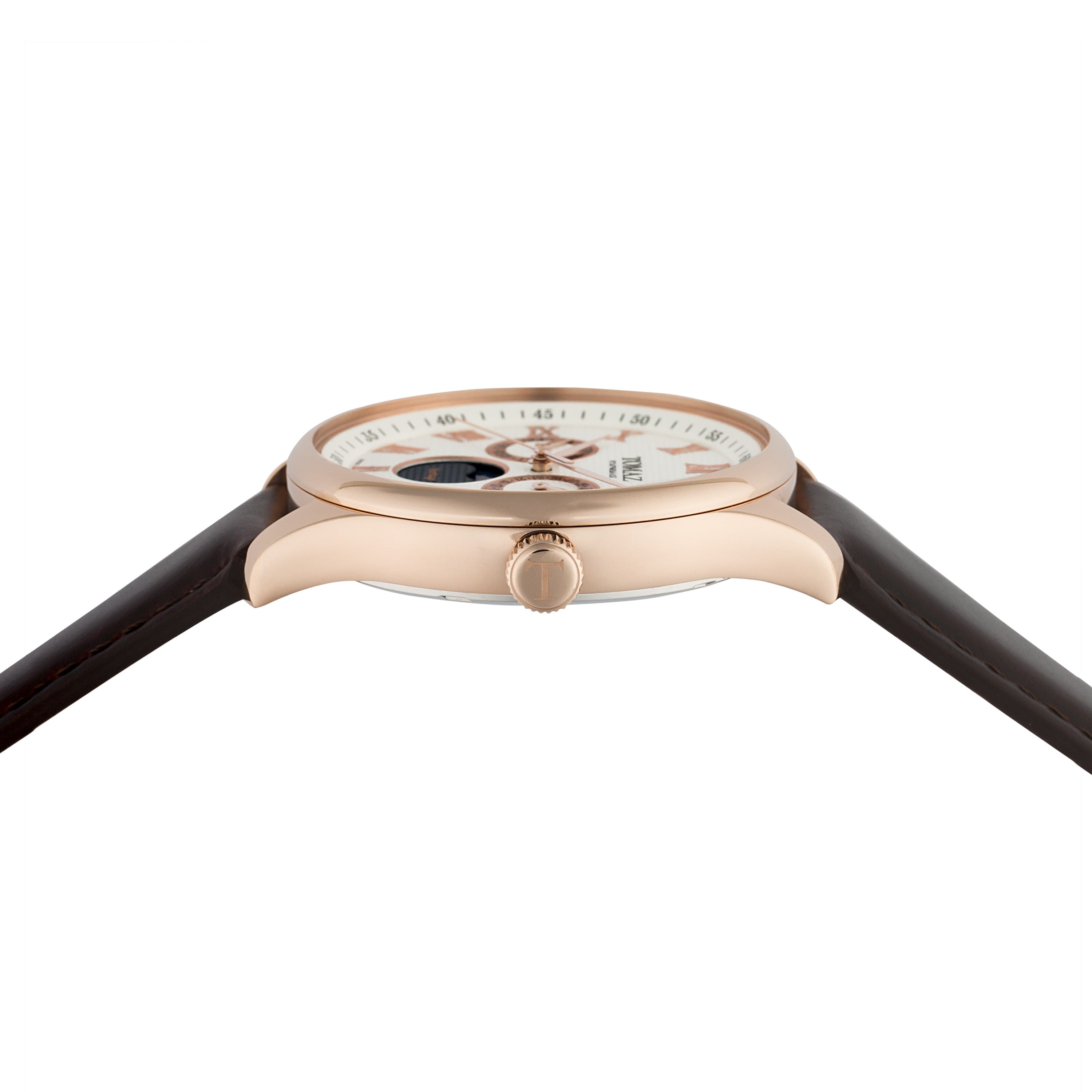 Tomaz Ladies Watch TQ003L-D4 (Rosegold/White) Coffee Leather Strap