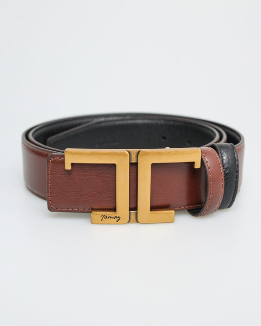 Tomaz AB108A Men's Reversible Leather Belt (Black/Brown)