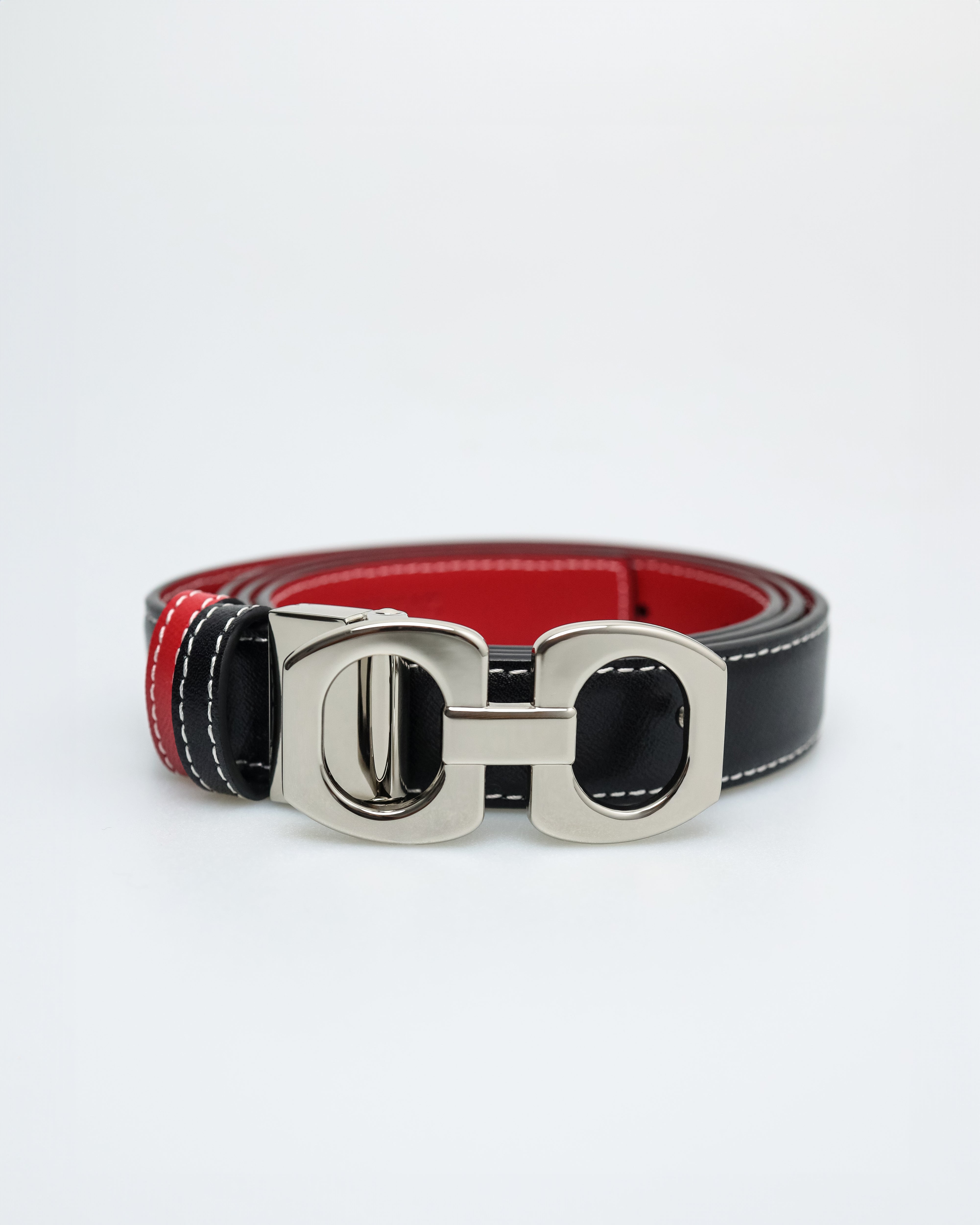 Tomaz ABL002 Tali Pinggang Kulit Wanita (Hitam/Merah)