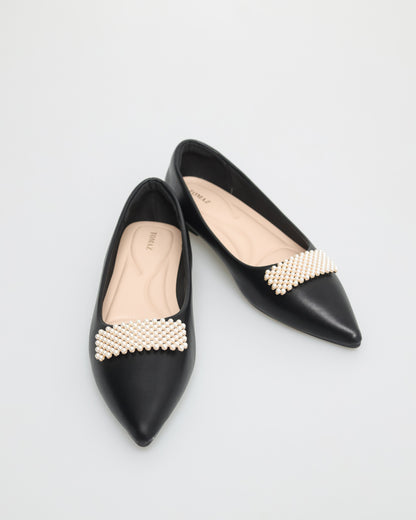Tomaz NN201 Ladies Pointed-Toe Flats (Black)