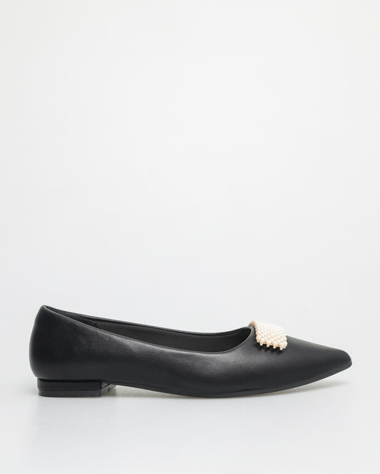 Tomaz NN201 Ladies Pointed-Toe Flats (Black)