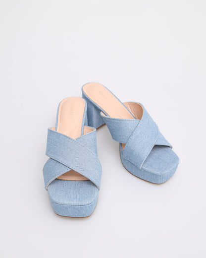 Tomaz NN183 Ladies Crossover Heels (Blue)