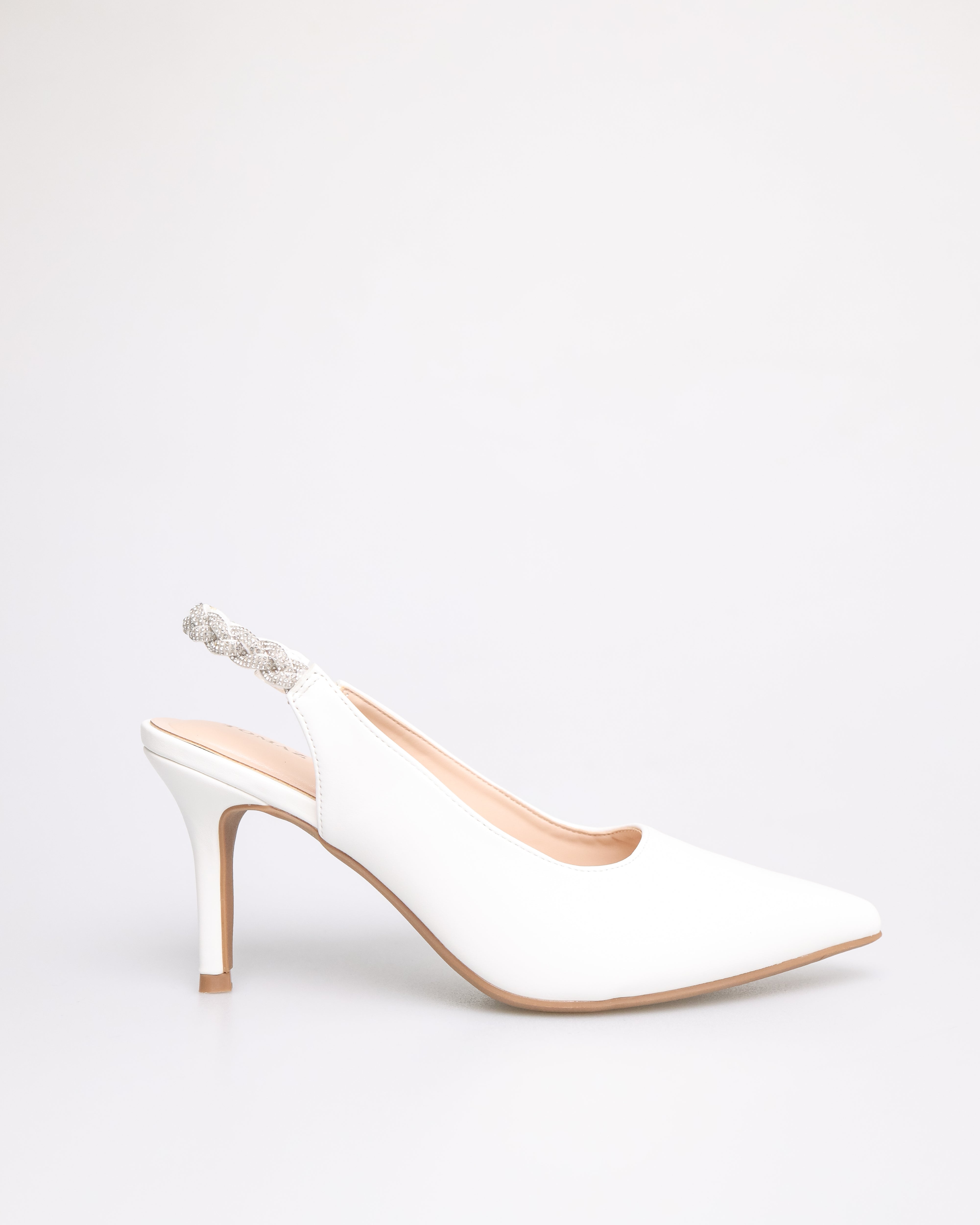 Tomaz NN158 Ladies Slingback Pump Heels (White) – TOMAZ