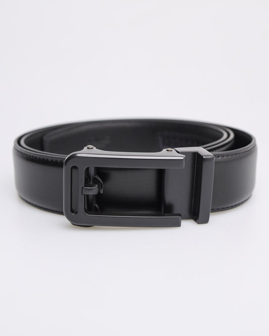 Tomaz AB126 Men's Automatic Split Leather Belt (Black)