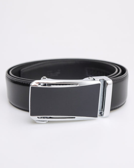 Tomaz AB129 Men's Automatic Split Leather Belt (Black)