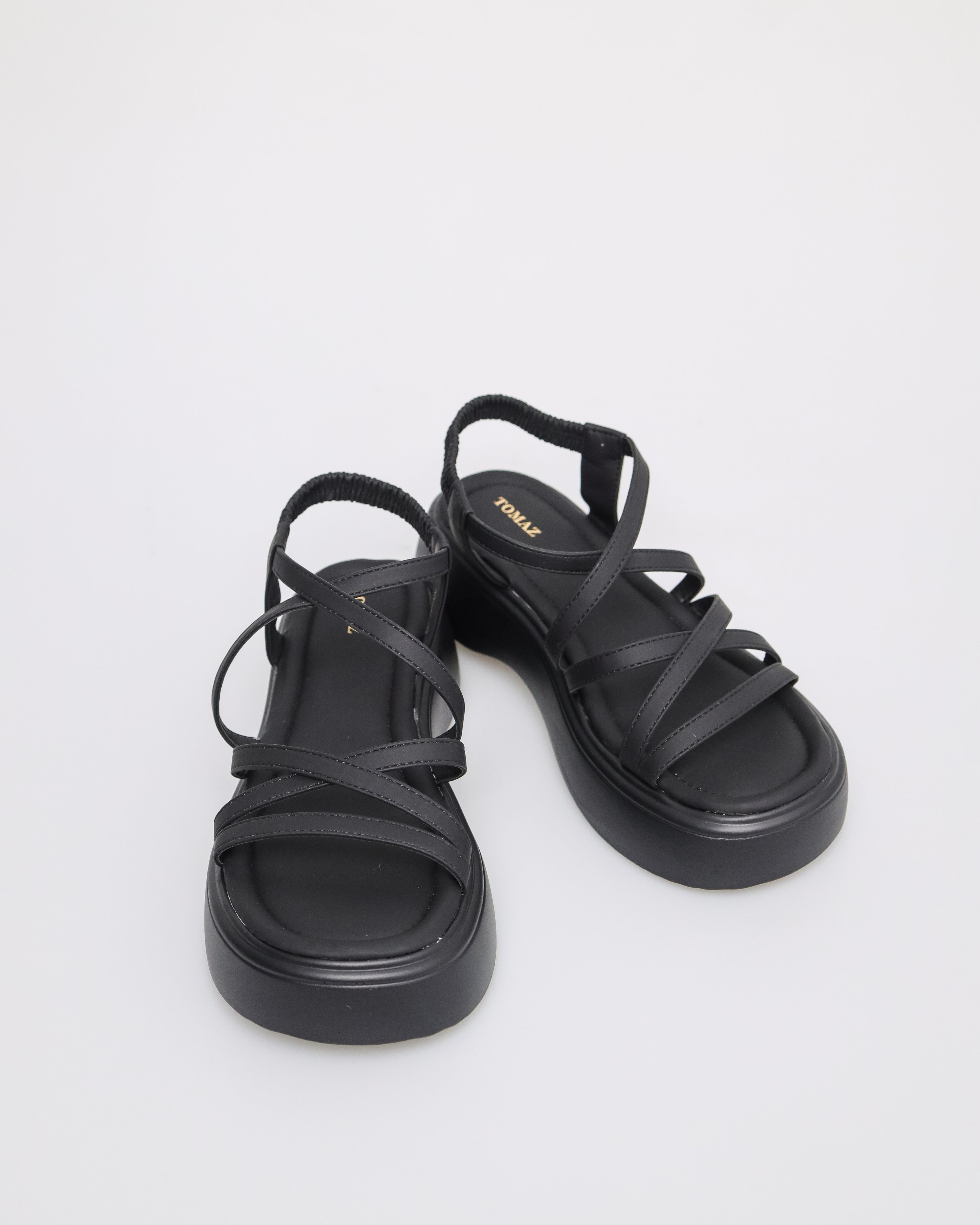 Sandal Bertali Salib Wanita Tomaz NN182 (Hitam)