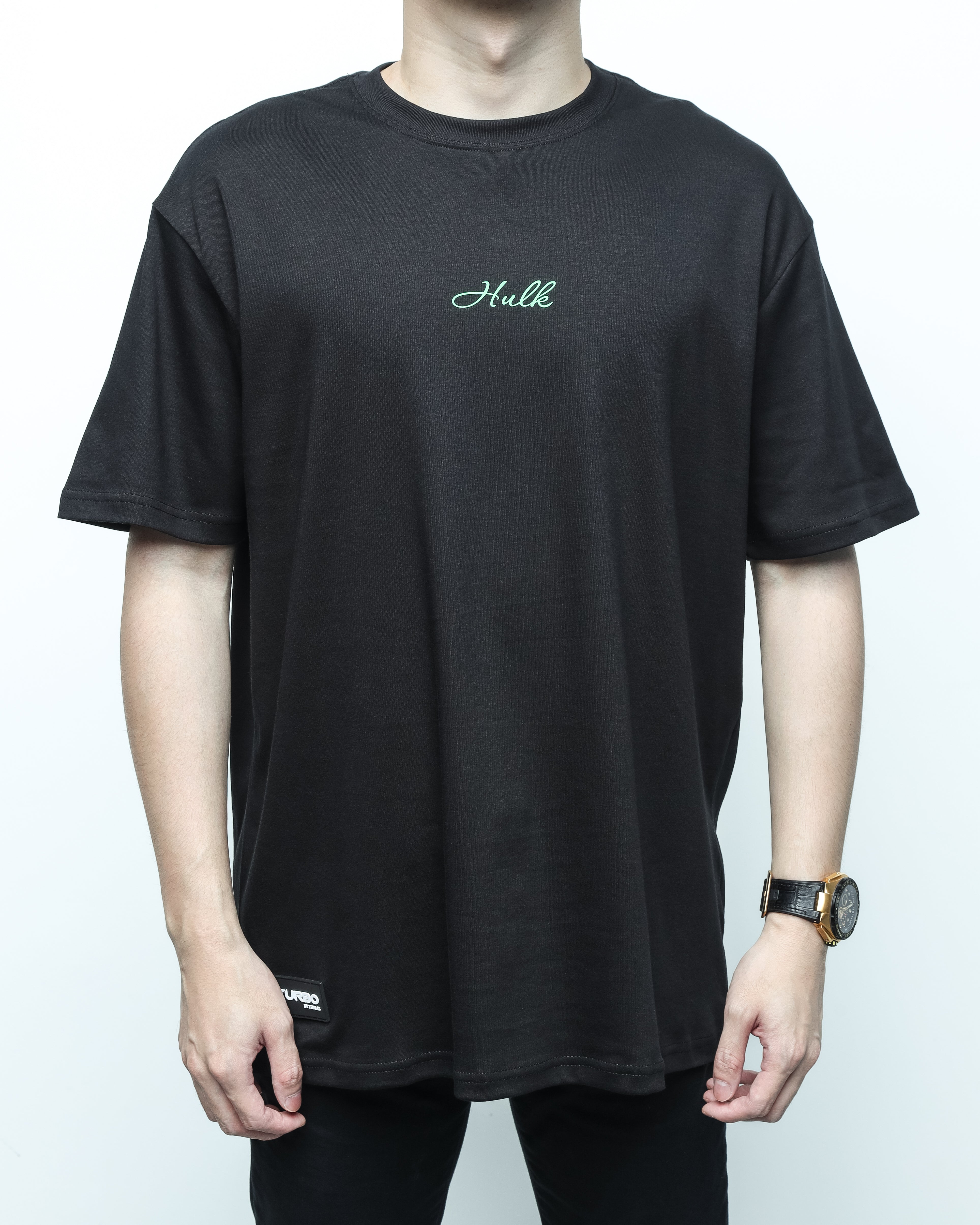Turbo Hulk CC-1268 T-shirt bersaiz lebih (Hijau/Oren)
