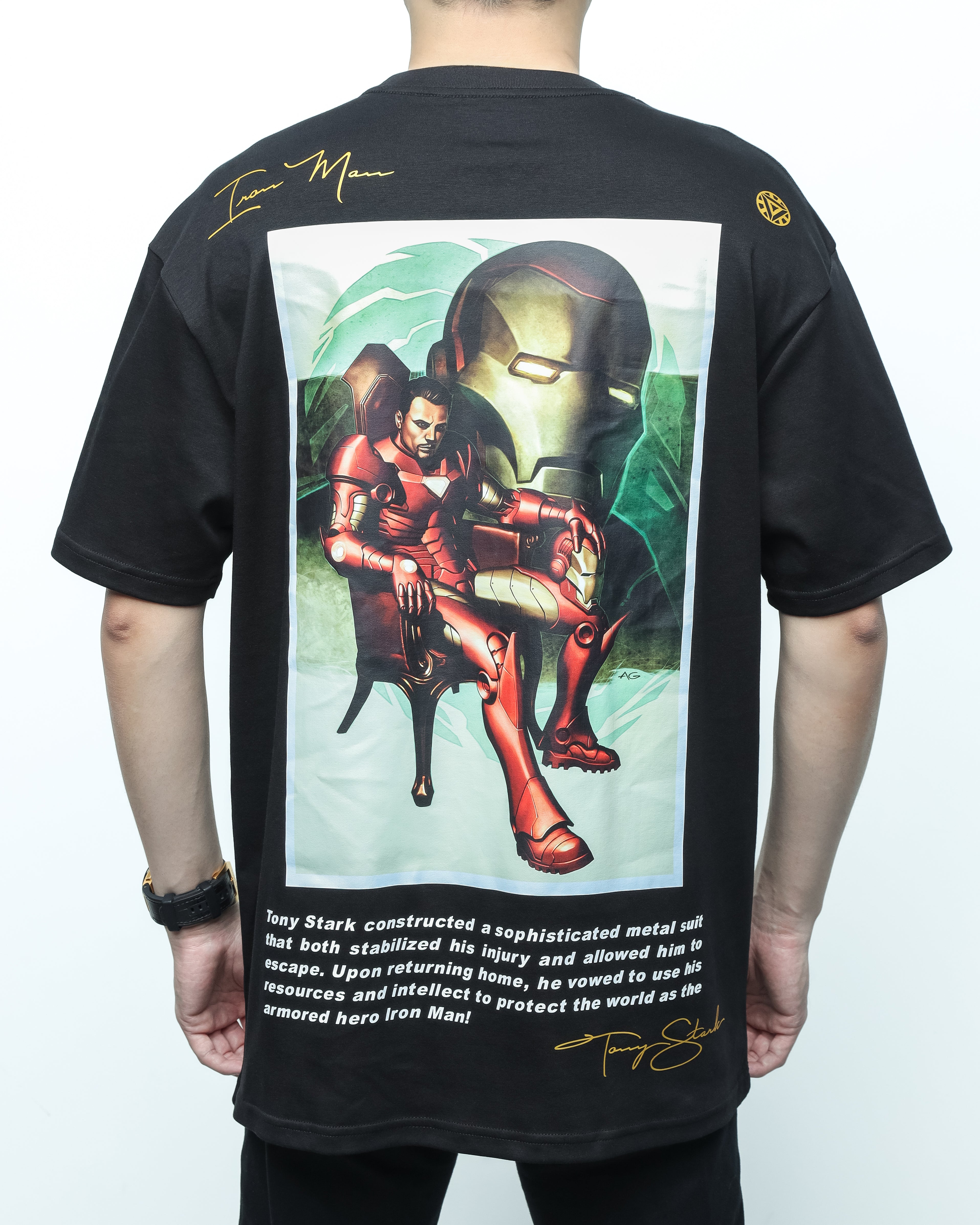 Turbo Iron Man CC-1264 T-shirt bersaiz besar (Merah/Hijau)