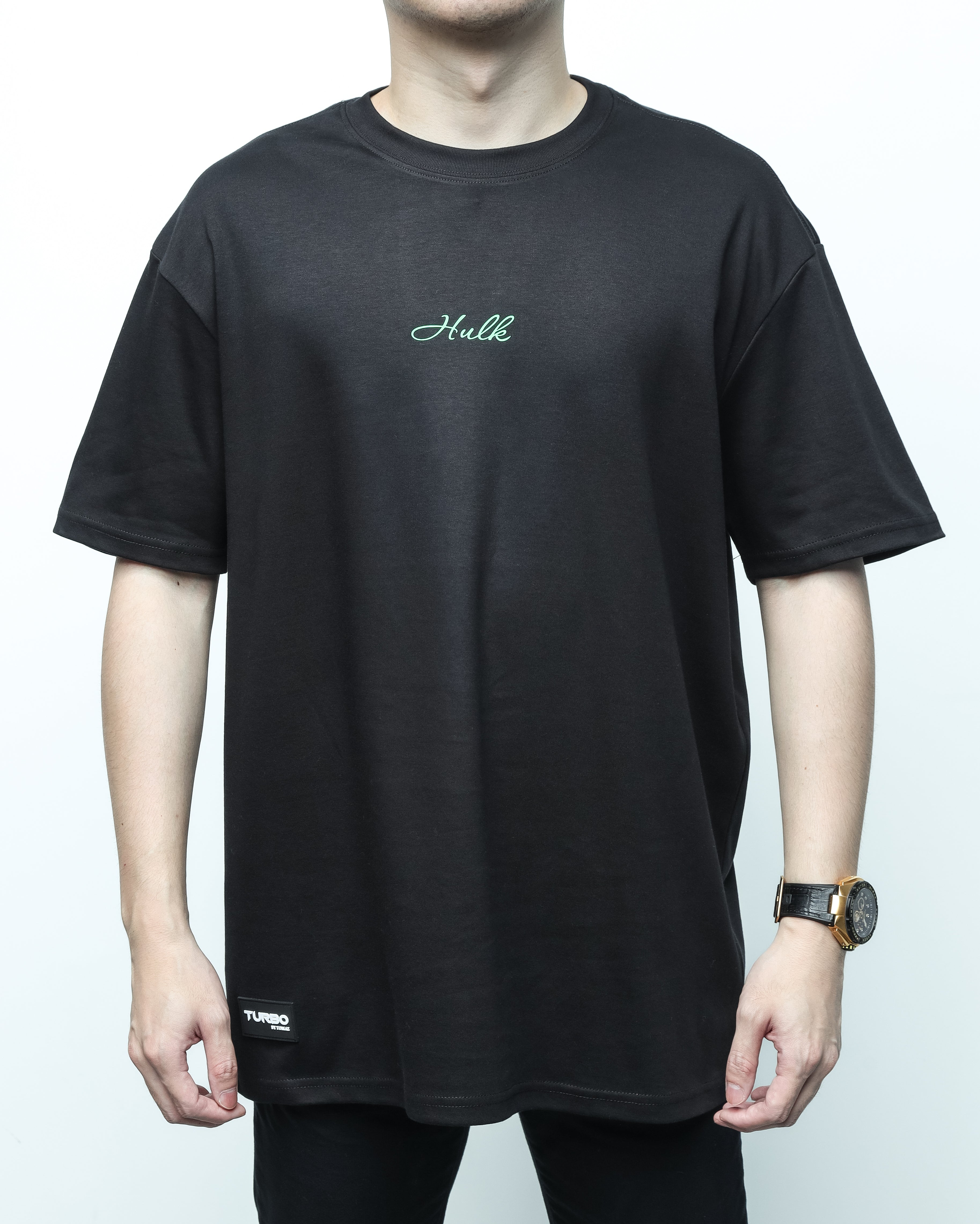 Turbo Hulk CC-1271 T-shirt bersaiz lebih (Hijau/coklat)