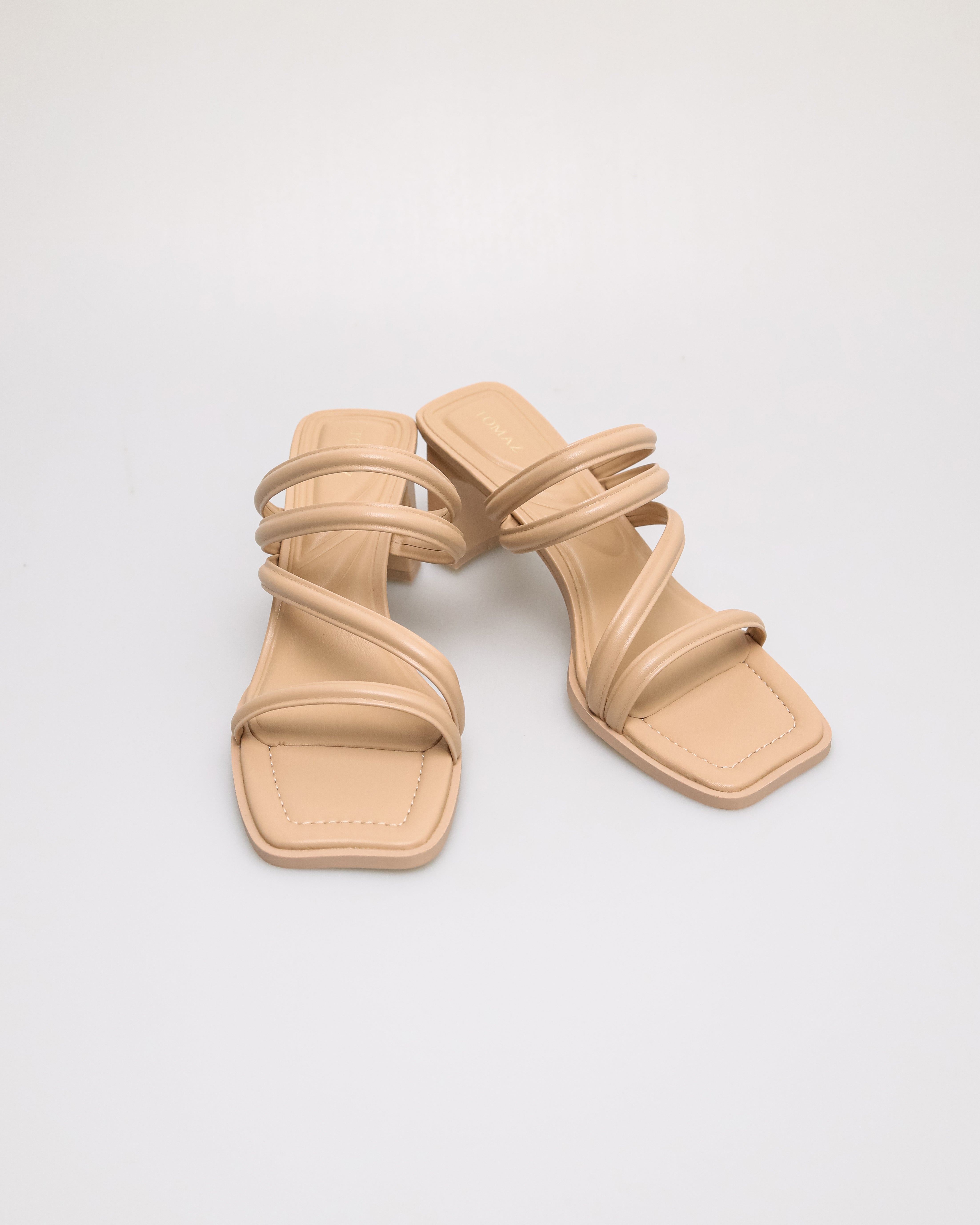 Tomaz FL111 Ladies Strappy Slip on Heels (Beige)