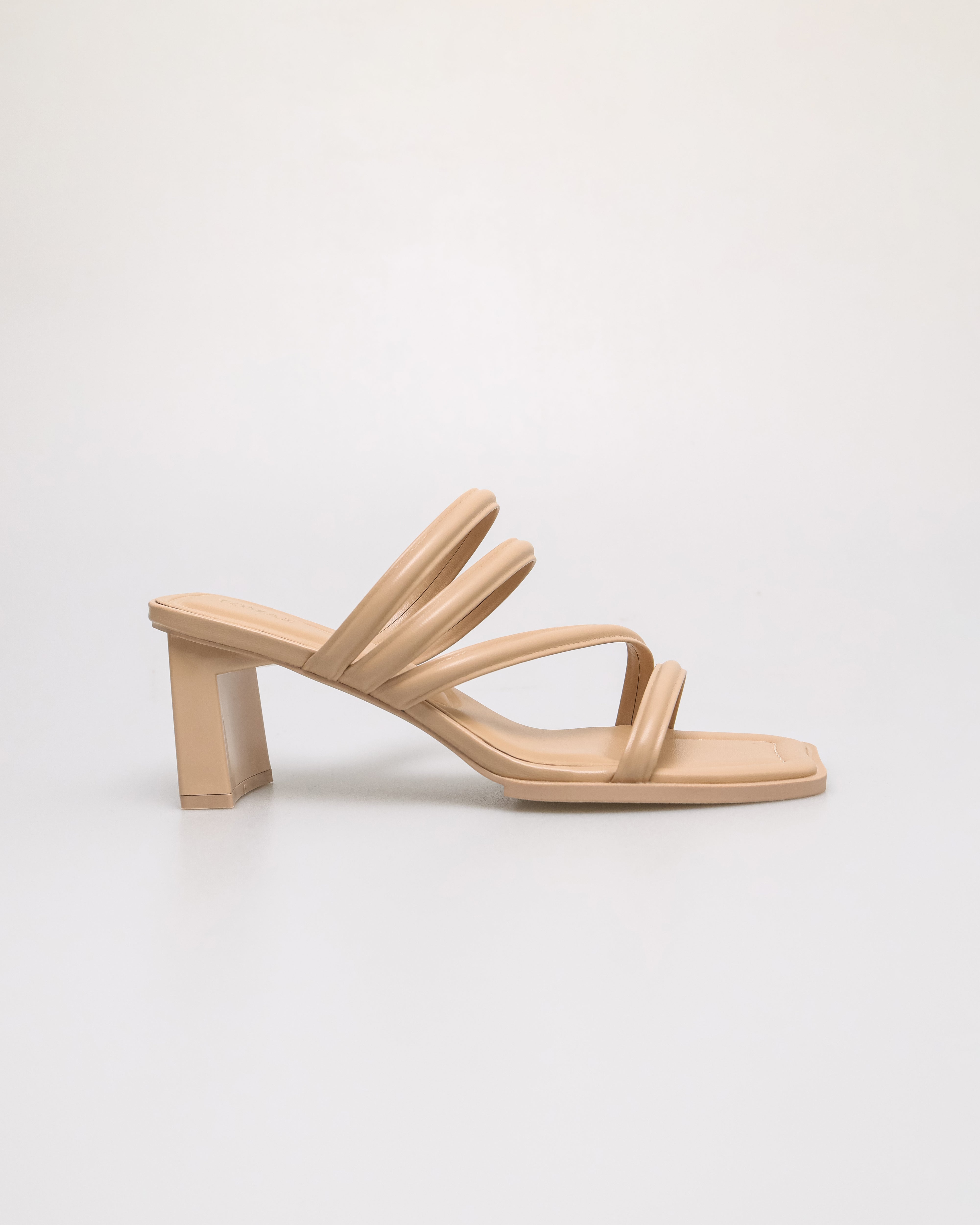 Tomaz FL111 Ladies Strappy Slip on Heels (Beige)