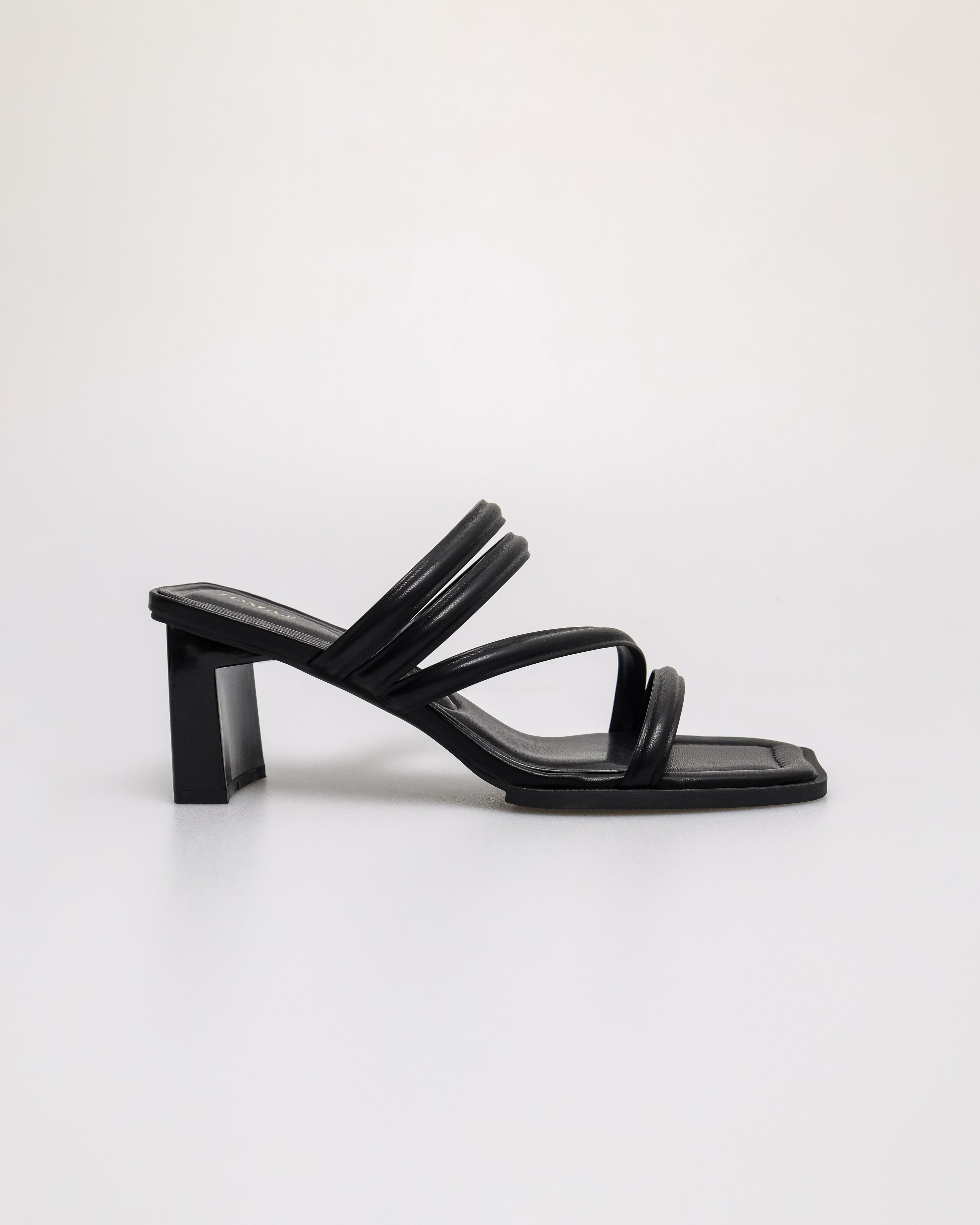 Tomaz FL111 Ladies Strappy Slip on Heels (Black)