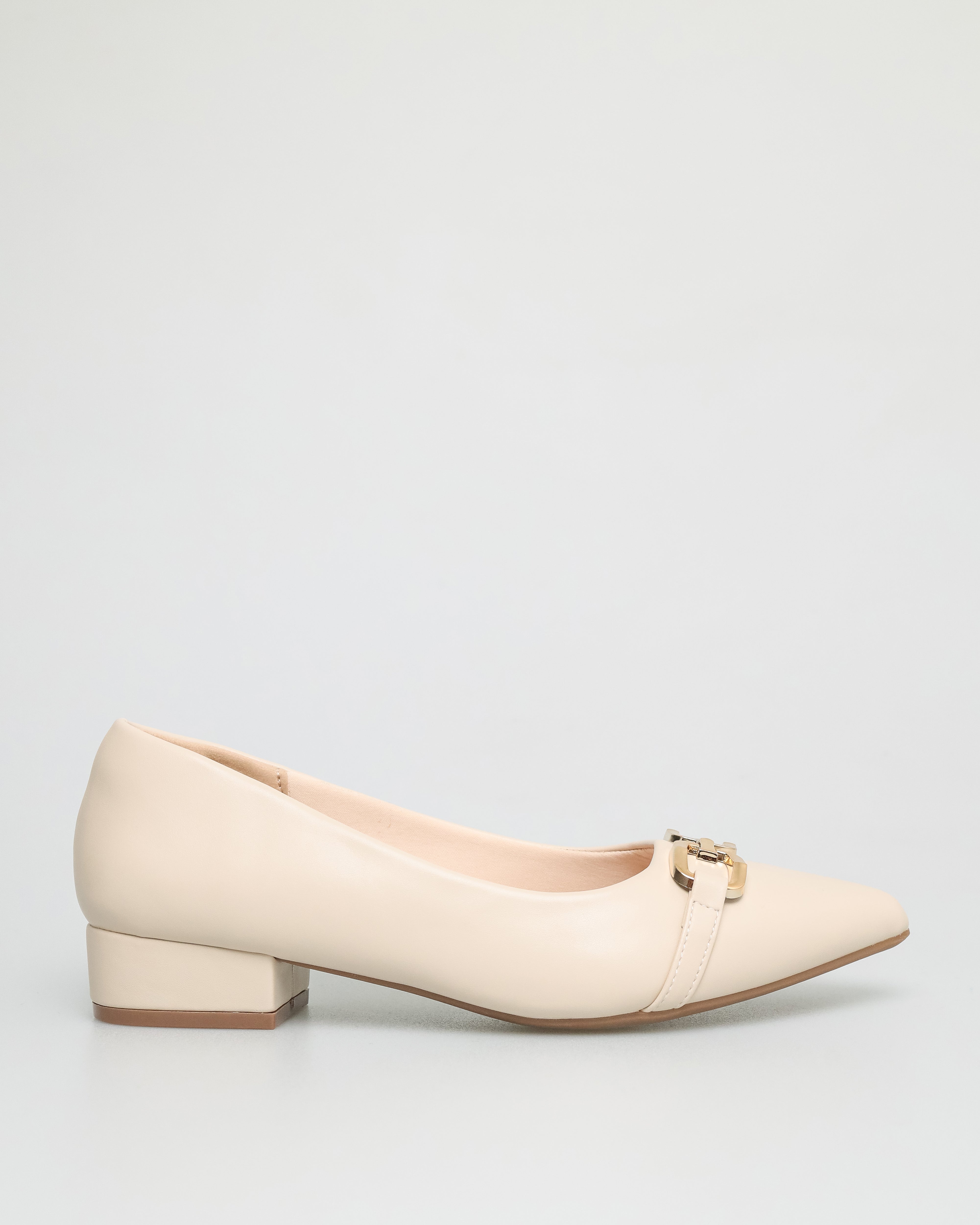 Kasut Tumit Rendah Tomaz NN229 Wanita Runcing (Beige)