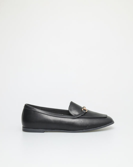 Tomaz NN248 Ladies Gold Horsebits Loafers (Black)
