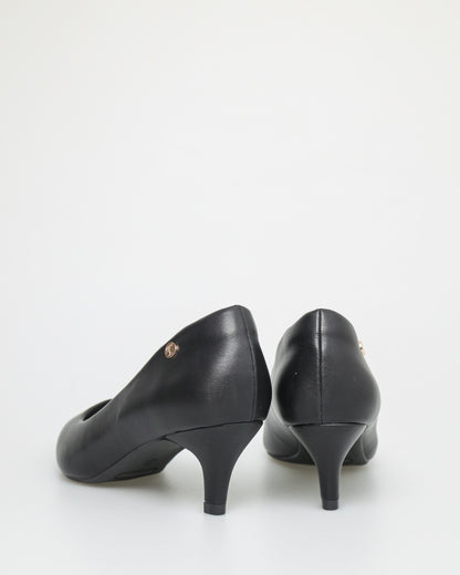 Tomaz NN234 Ladies Pointy Kitten Heels (Black)