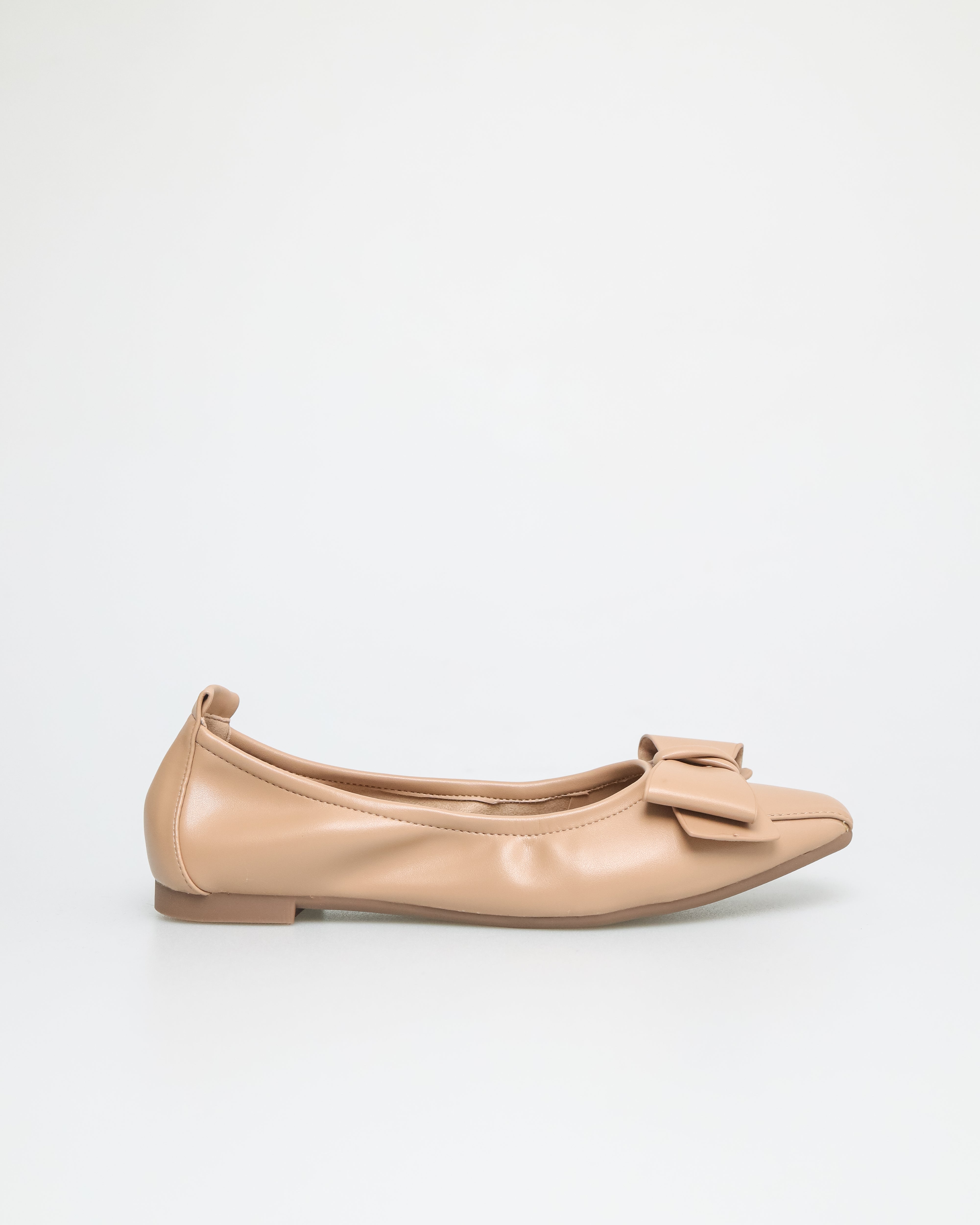 Tomaz NN250 Wanita Ribbon Ballerina Flat Scrunched (Beige)