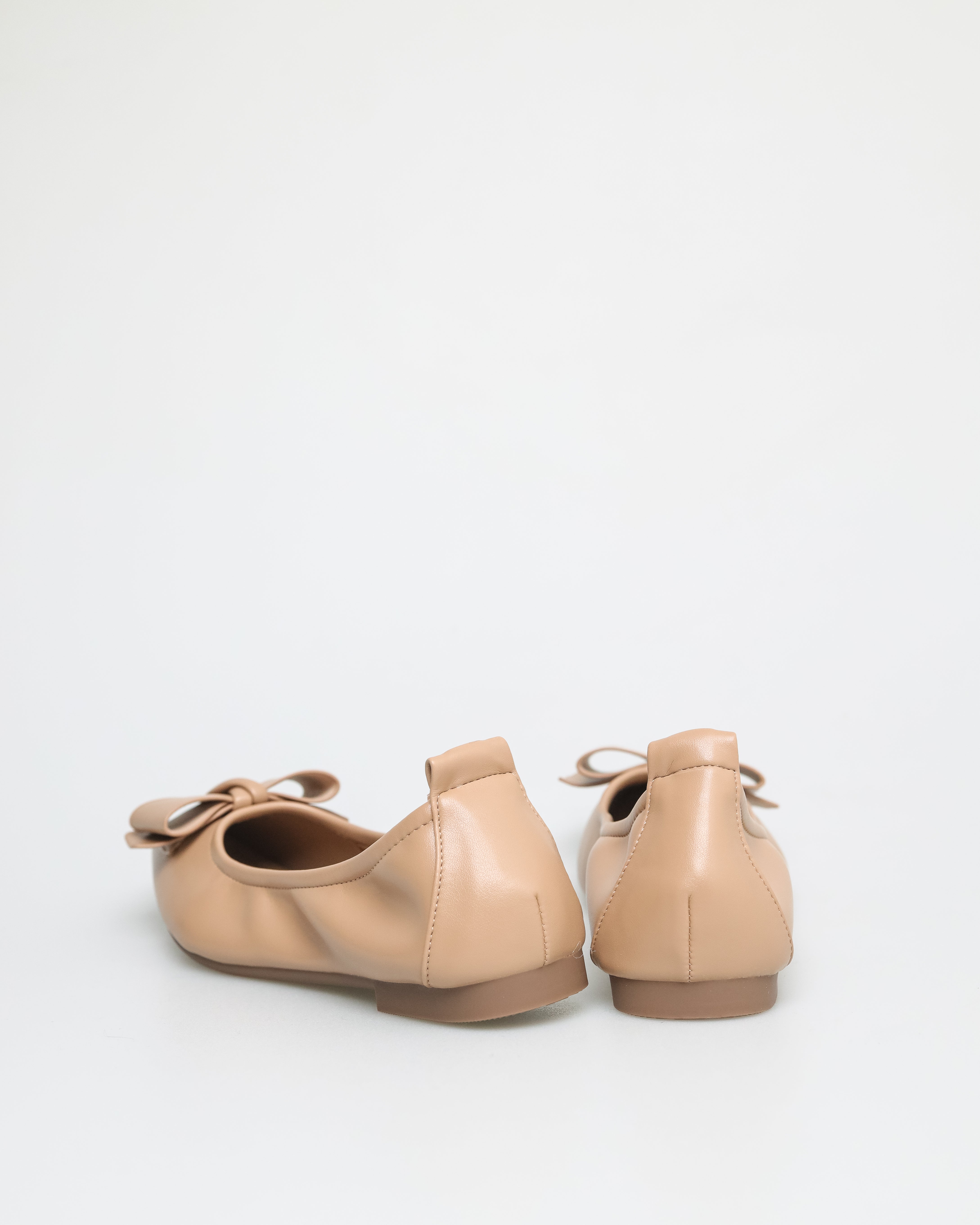 Tomaz NN250 Ladies Ribbon Ballerina Scrunched Flat (Beige)