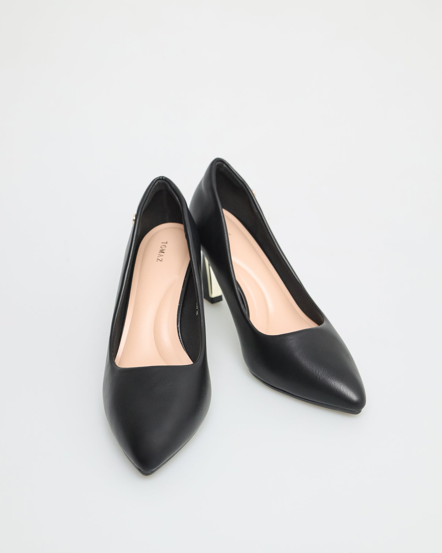 Tomaz NN239 Ladies Metallic Detail Pump Heels (Black)