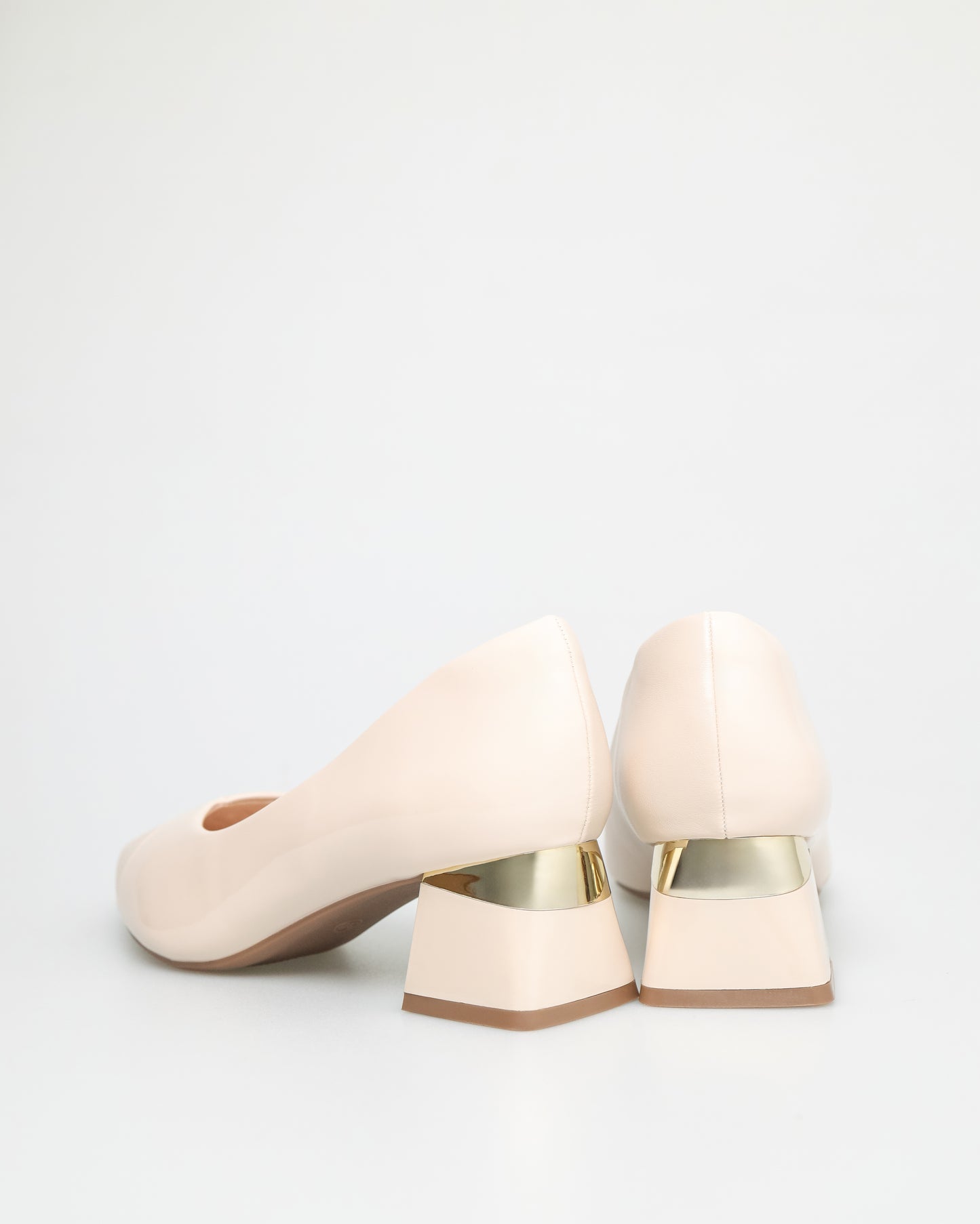 Tomaz NN241 Ladies Metallic Detail with Asymmetrical Pointy Heels (Beige)