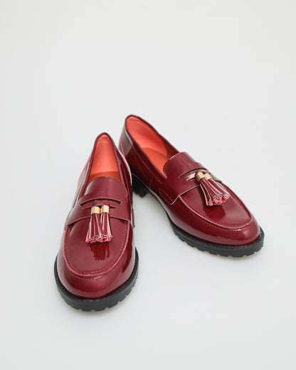 Tomaz FL041 Ladies Tassel Loafers (Maroon)