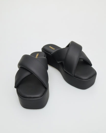 Tomaz YX154 Ladies Double Strap Sandals (Black)