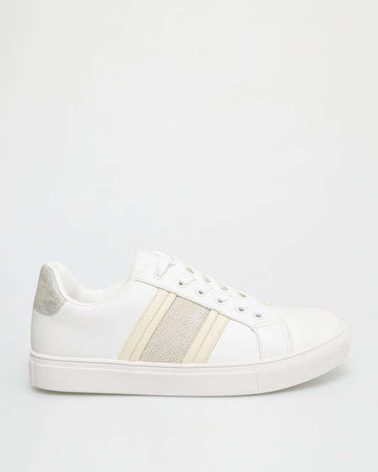 Tomaz YX153 Ladies Sneakers (White/Beige)