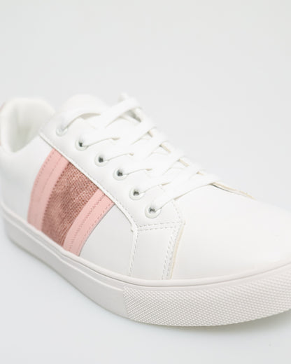 Tomaz YX153 Ladies Sneakers (White/Pink)