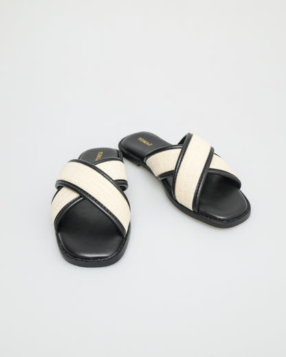 Tomaz YX162 Ladies X Strap Sandals (Black)