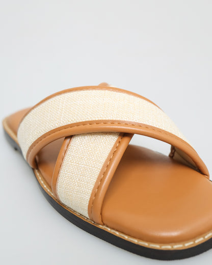 Tomaz YX162 Ladies X Strap Sandals (Brown)