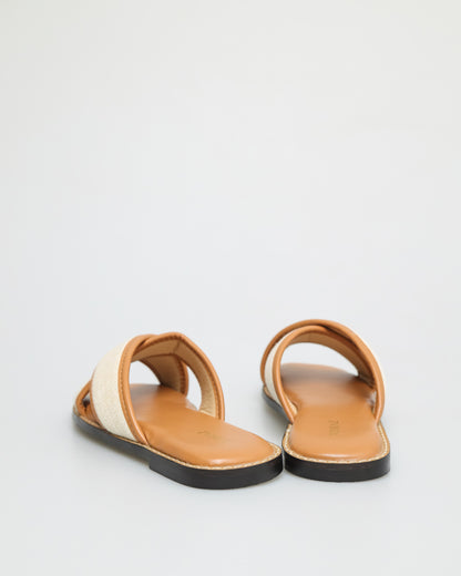 Tomaz YX162 Ladies X Strap Sandals (Brown)