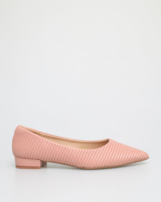 Tomaz FL028 Ladies Pointy Low Heels (Pink)